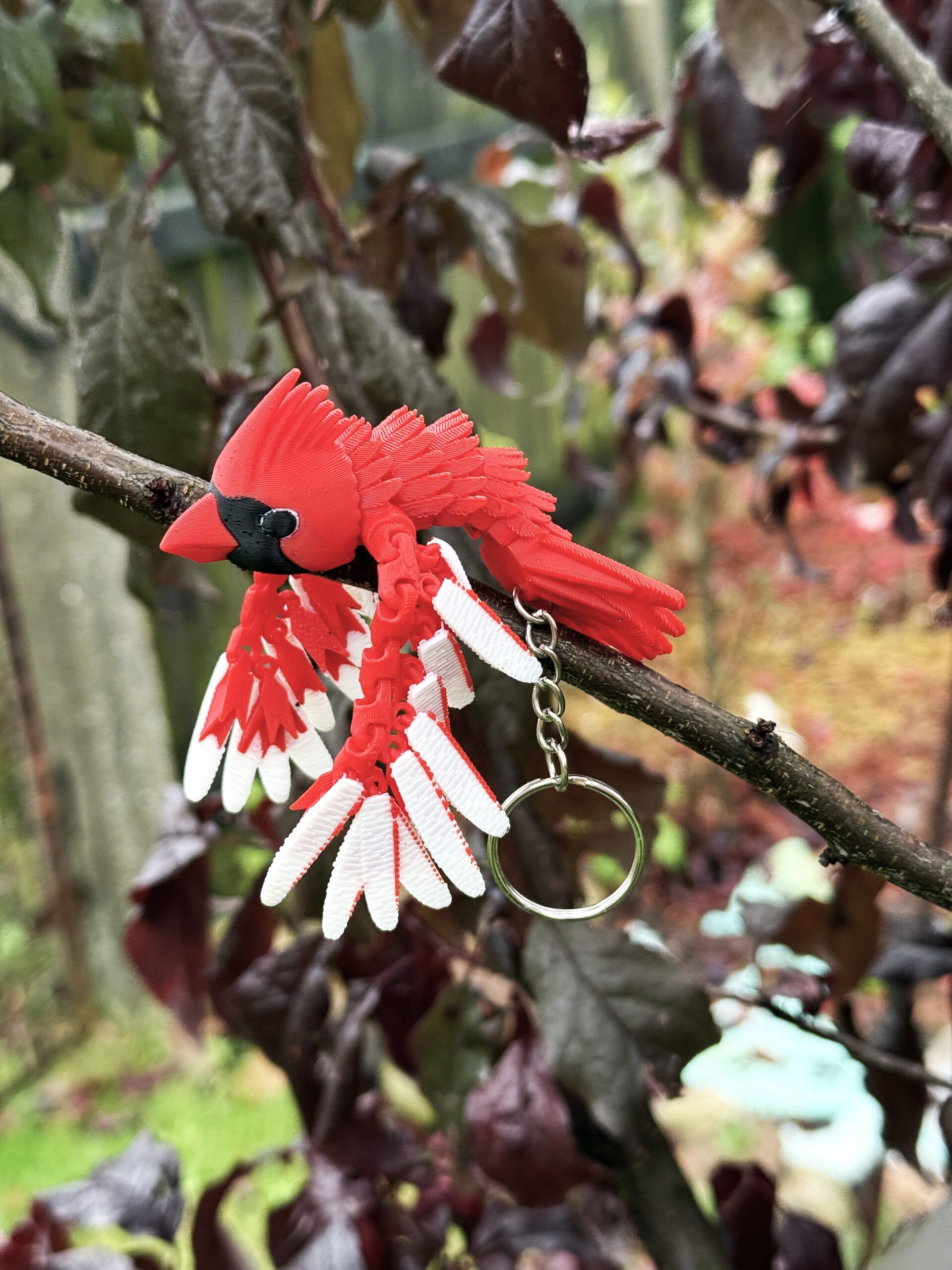 Kardynał Szkarłatny 3D – przegubowa figurka i brelok pełen elegancji, zabawka, ozdoba - obrazek 11