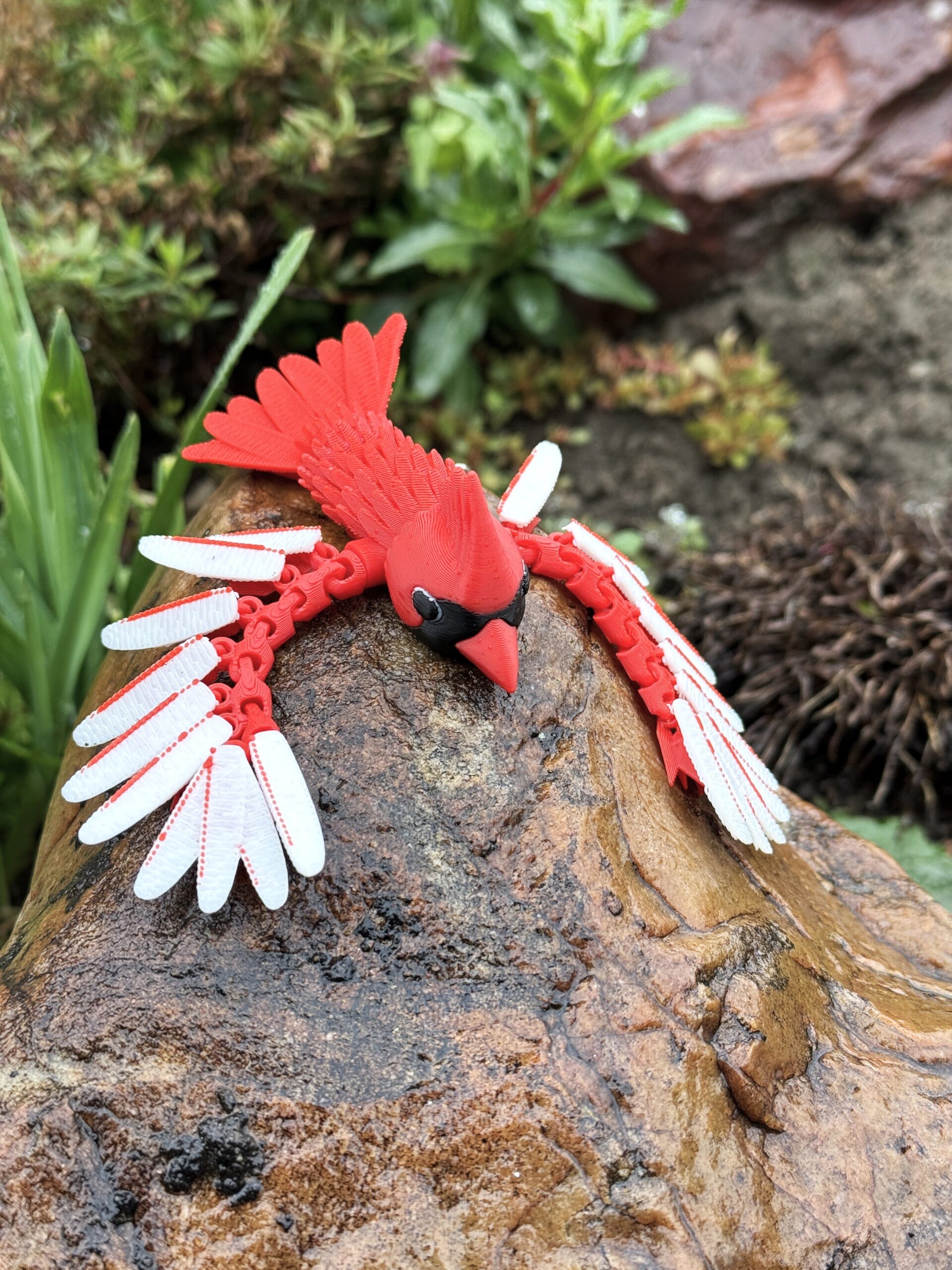 Kardynał Szkarłatny 3D – przegubowa figurka i brelok pełen elegancji, zabawka, ozdoba - obrazek 12