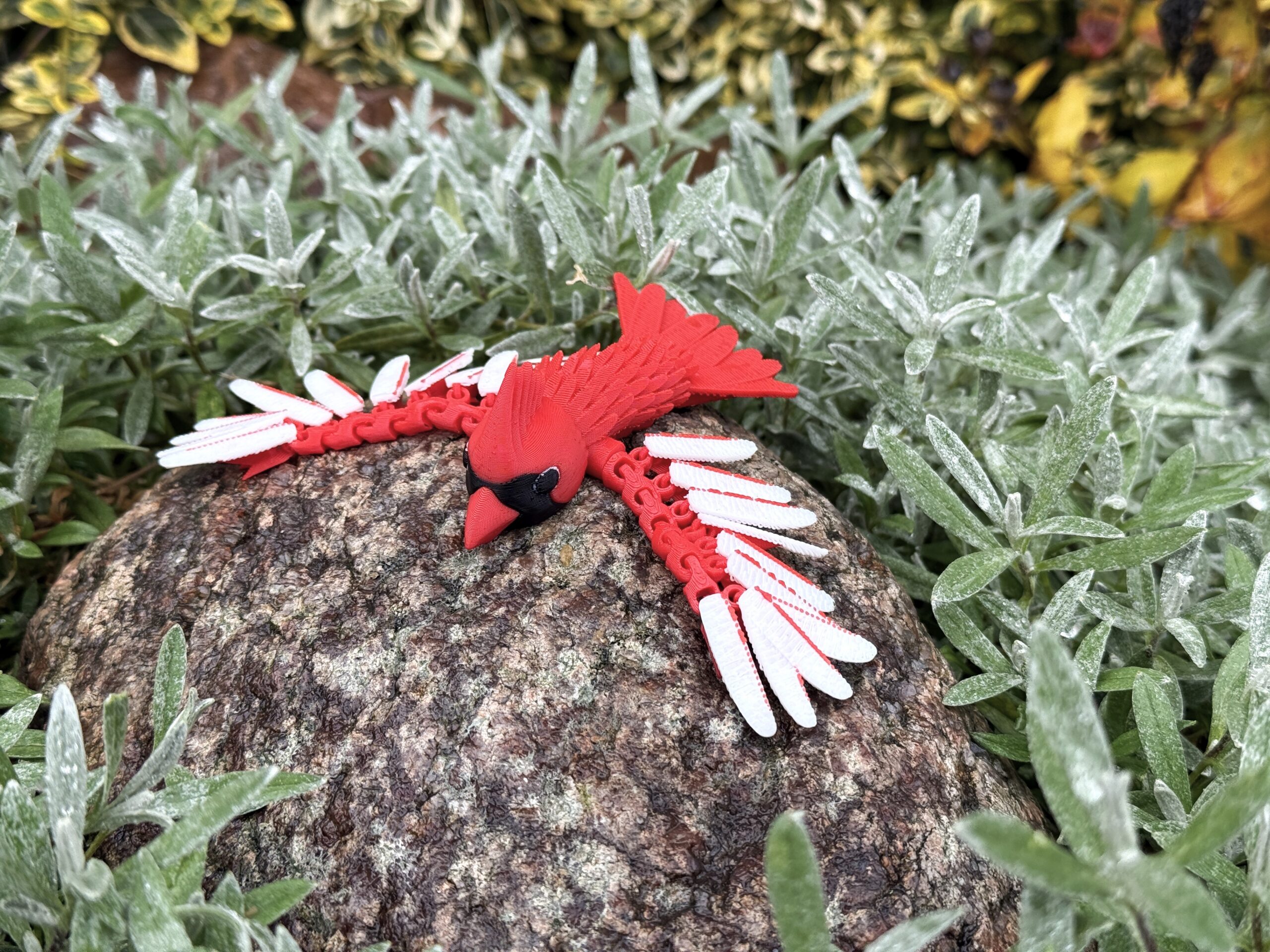 Kardynał Szkarłatny 3D – przegubowa figurka i brelok pełen elegancji, zabawka, ozdoba - obrazek 13