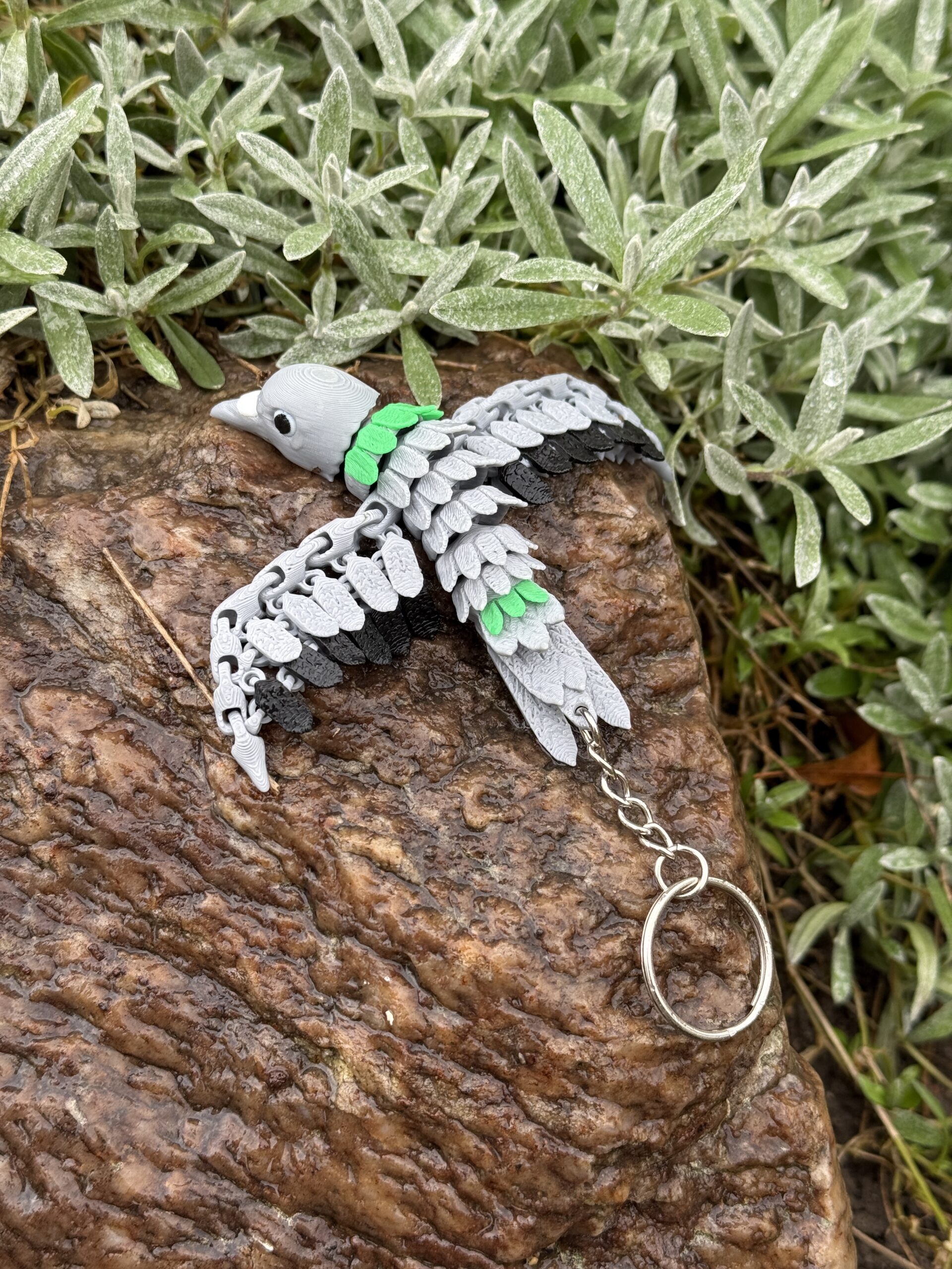 Gołąb Przegubowy 3D – realistyczny brelok i mini figurka, zabawka, gadżet - obrazek 8