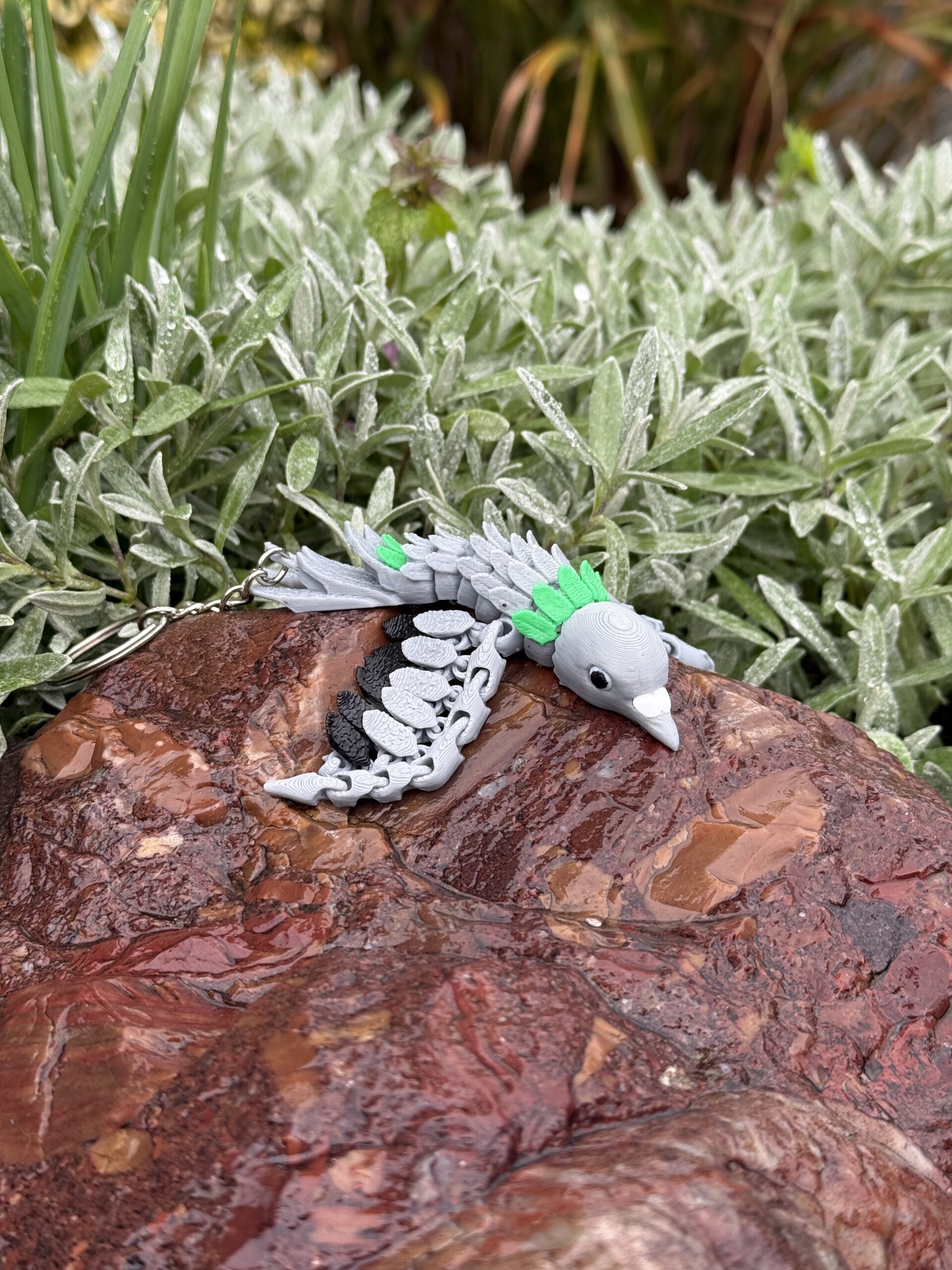 Gołąb Przegubowy 3D – realistyczny brelok i mini figurka, zabawka, gadżet - obrazek 11