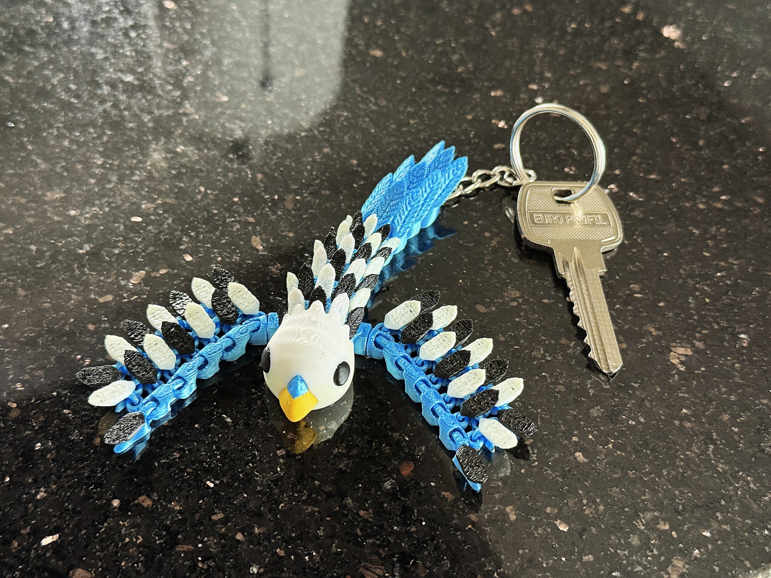 Papużka, Papuga Falista 3D – przegubowy brelok i mini figurka, zabawka, ozdoba - obrazek 12