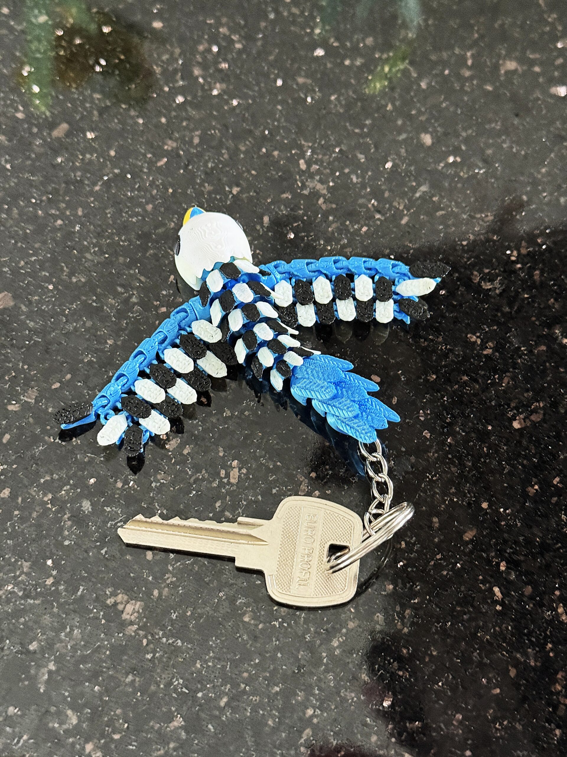 Papużka, Papuga Falista 3D – przegubowy brelok i mini figurka, zabawka, ozdoba - obrazek 13