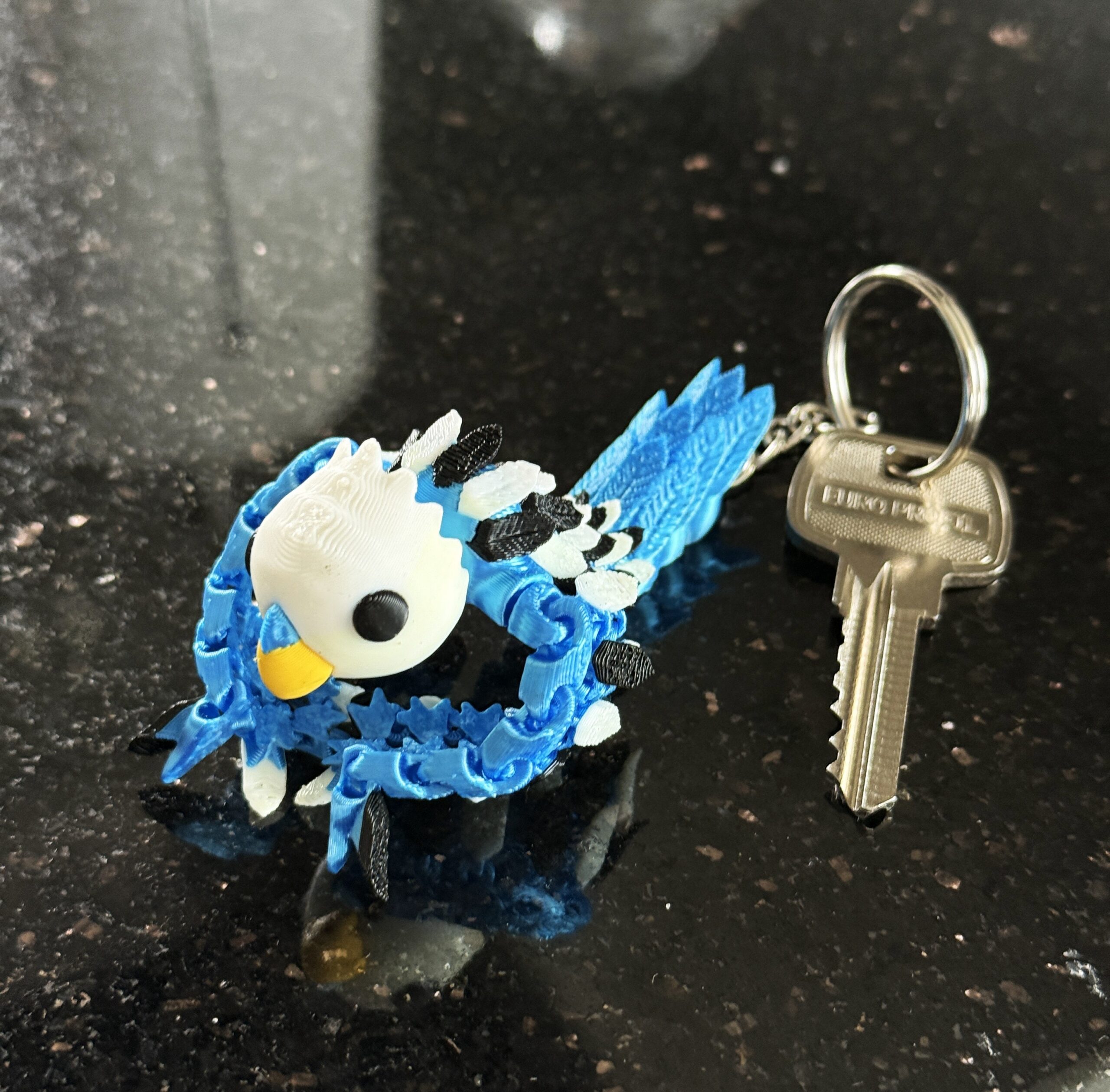 Papużka, Papuga Falista 3D – przegubowy brelok i mini figurka, zabawka, ozdoba - obrazek 14