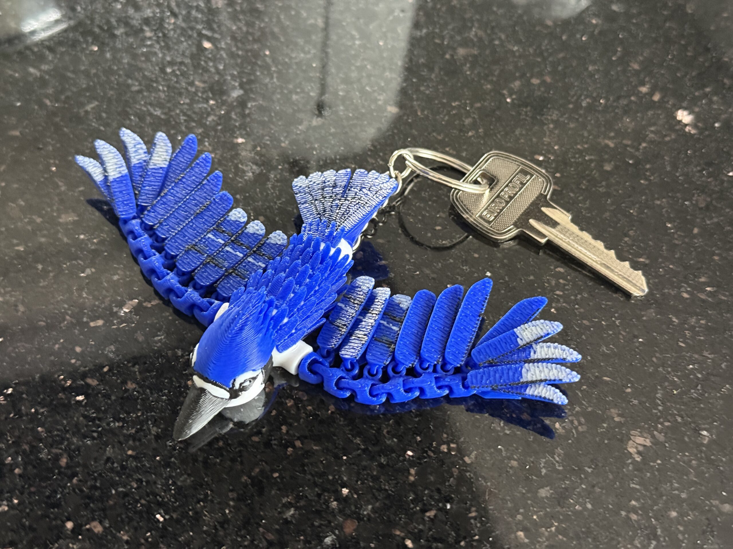 Sójka Niebieska 3D – przegubowa figurka i brelok pełen koloru, zabawka, ozdoba - obrazek 15