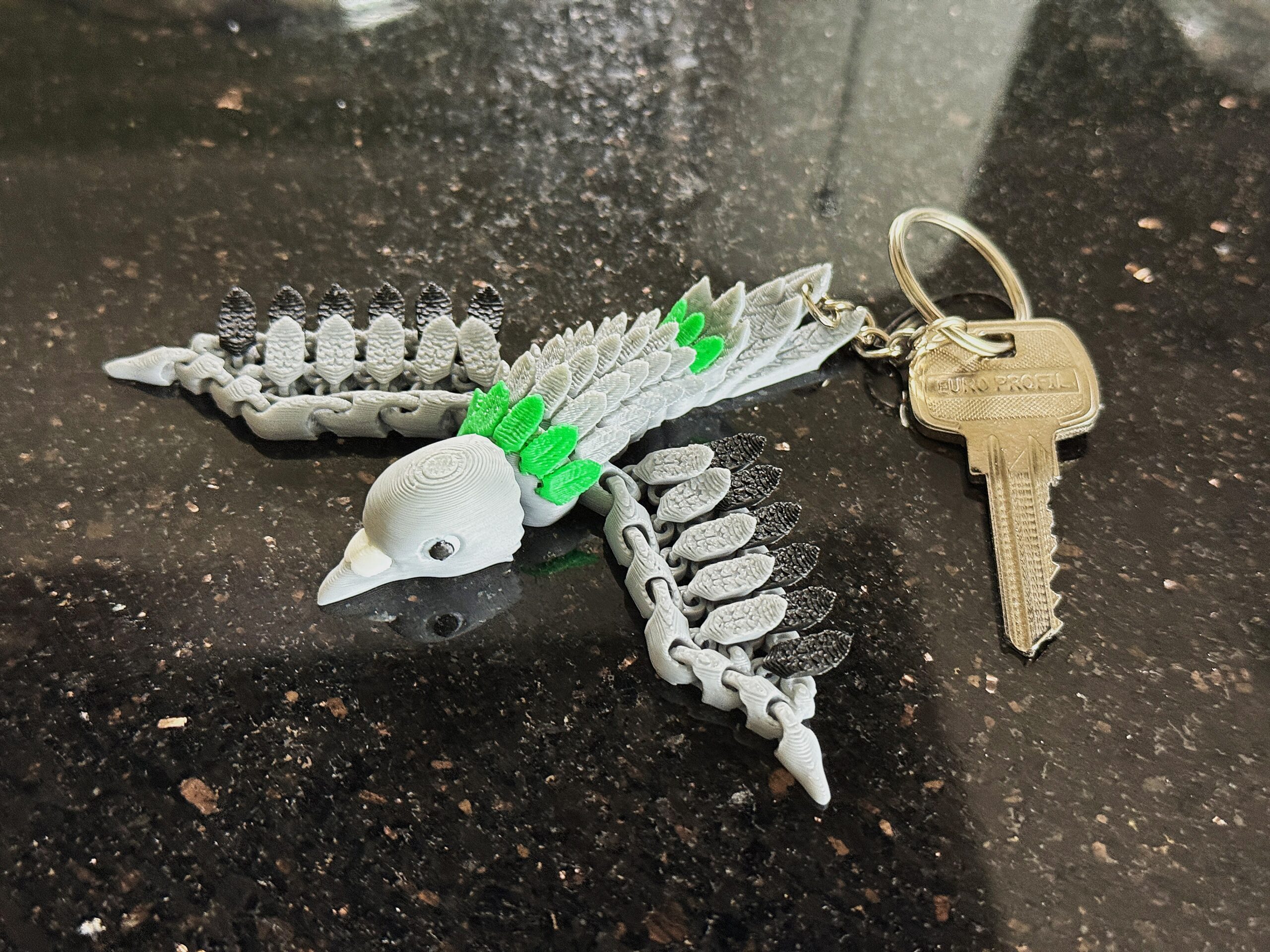 Gołąb Przegubowy 3D – realistyczny brelok i mini figurka, zabawka, gadżet - obrazek 14