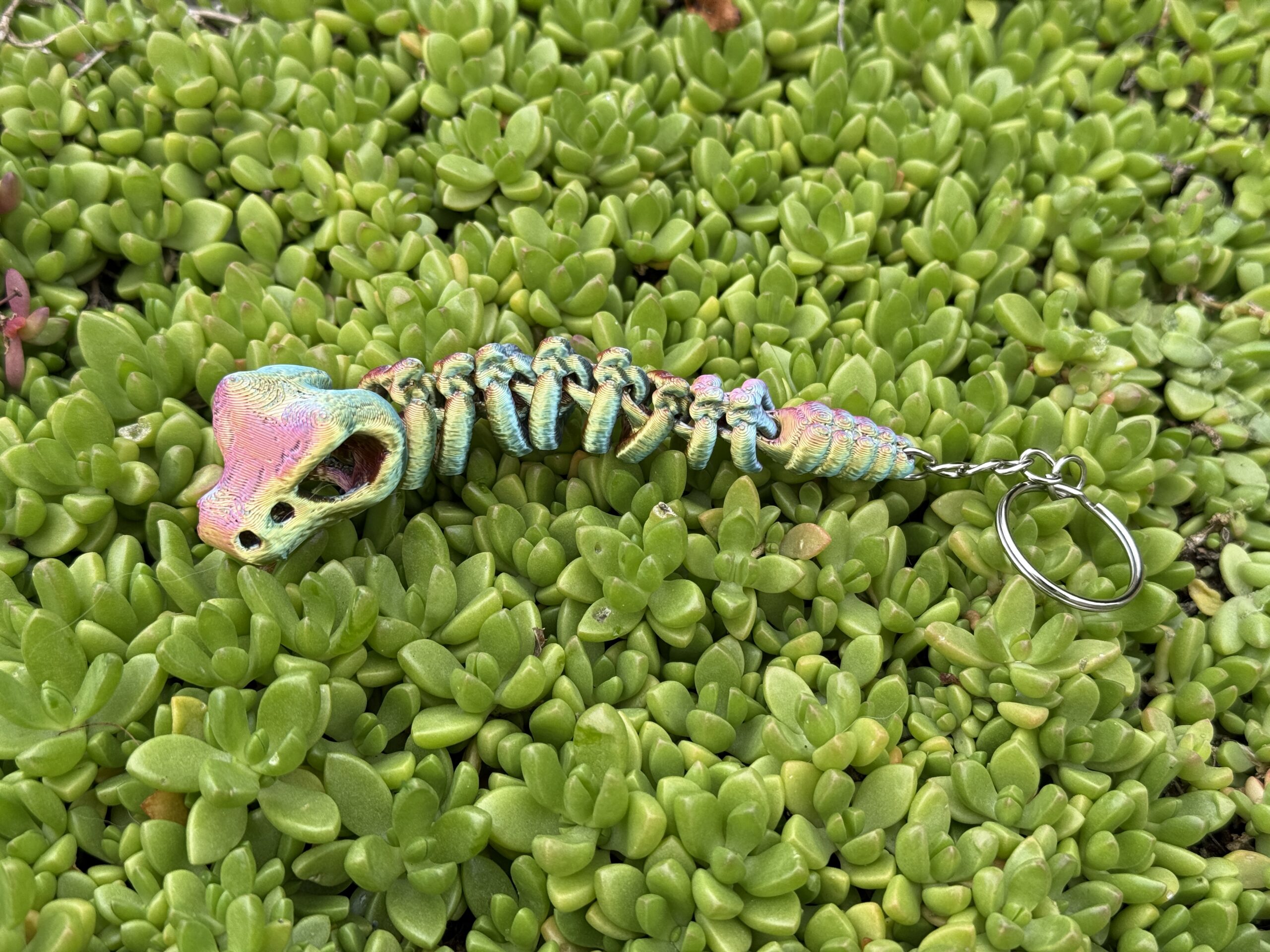 Brelok Wąż Grzechotnik Szkieletowy 3D – przegubowy, trójkolorowy i w pełni ruchomy! - obrazek 13