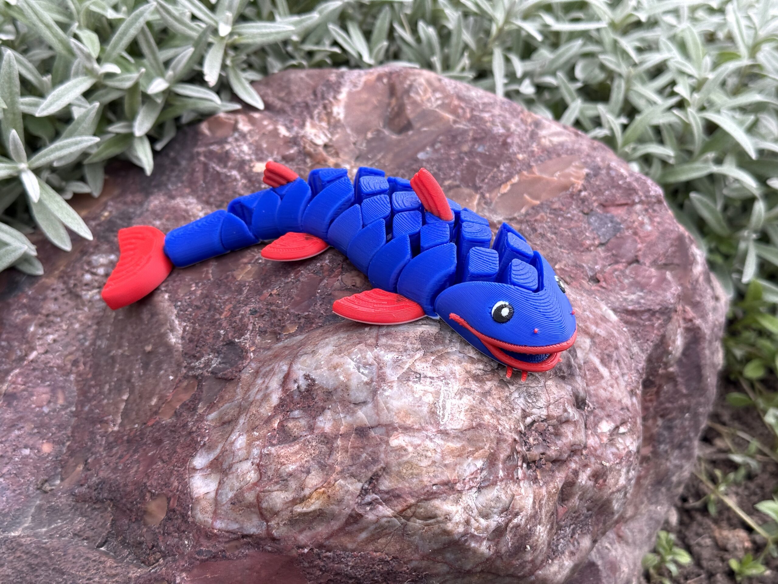 Segmentowy Sum 3D – wesoła rybka, ruchoma zabawka, prezent, ozdoba - obrazek 7