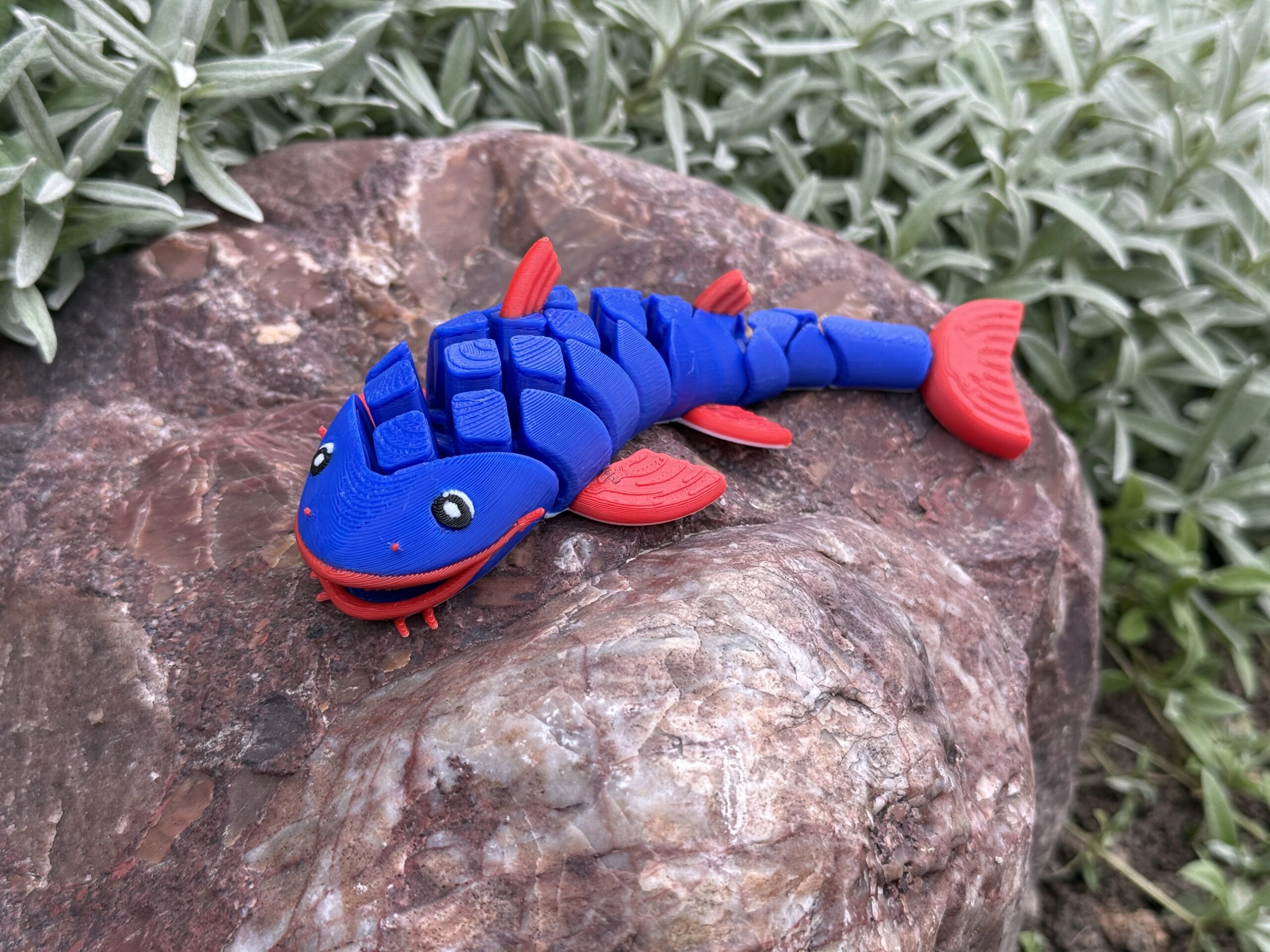 Segmentowy Sum 3D – wesoła rybka, ruchoma zabawka, prezent, ozdoba - obrazek 8