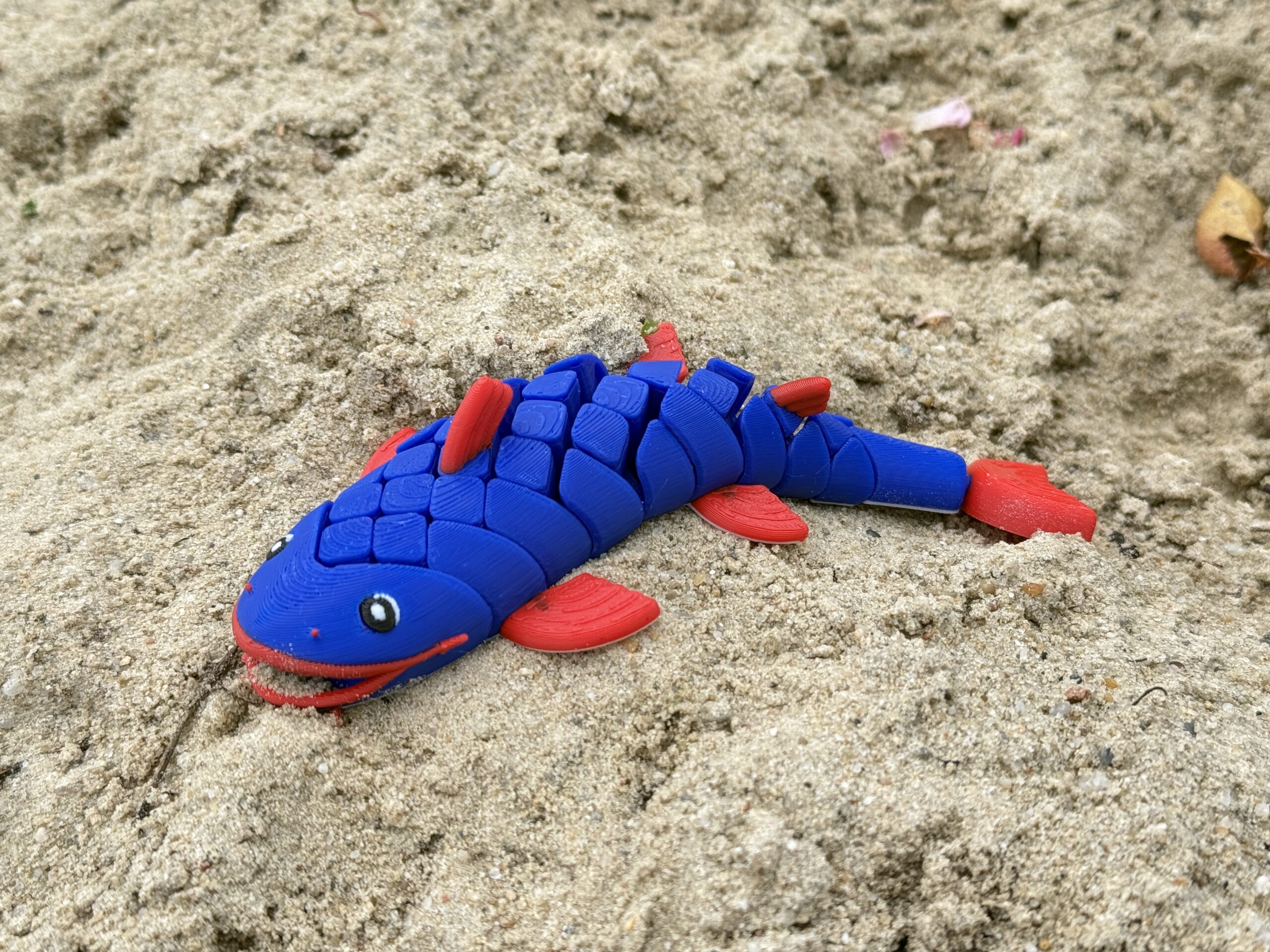 Segmentowy Sum 3D – wesoła rybka, ruchoma zabawka, prezent, ozdoba - obrazek 15