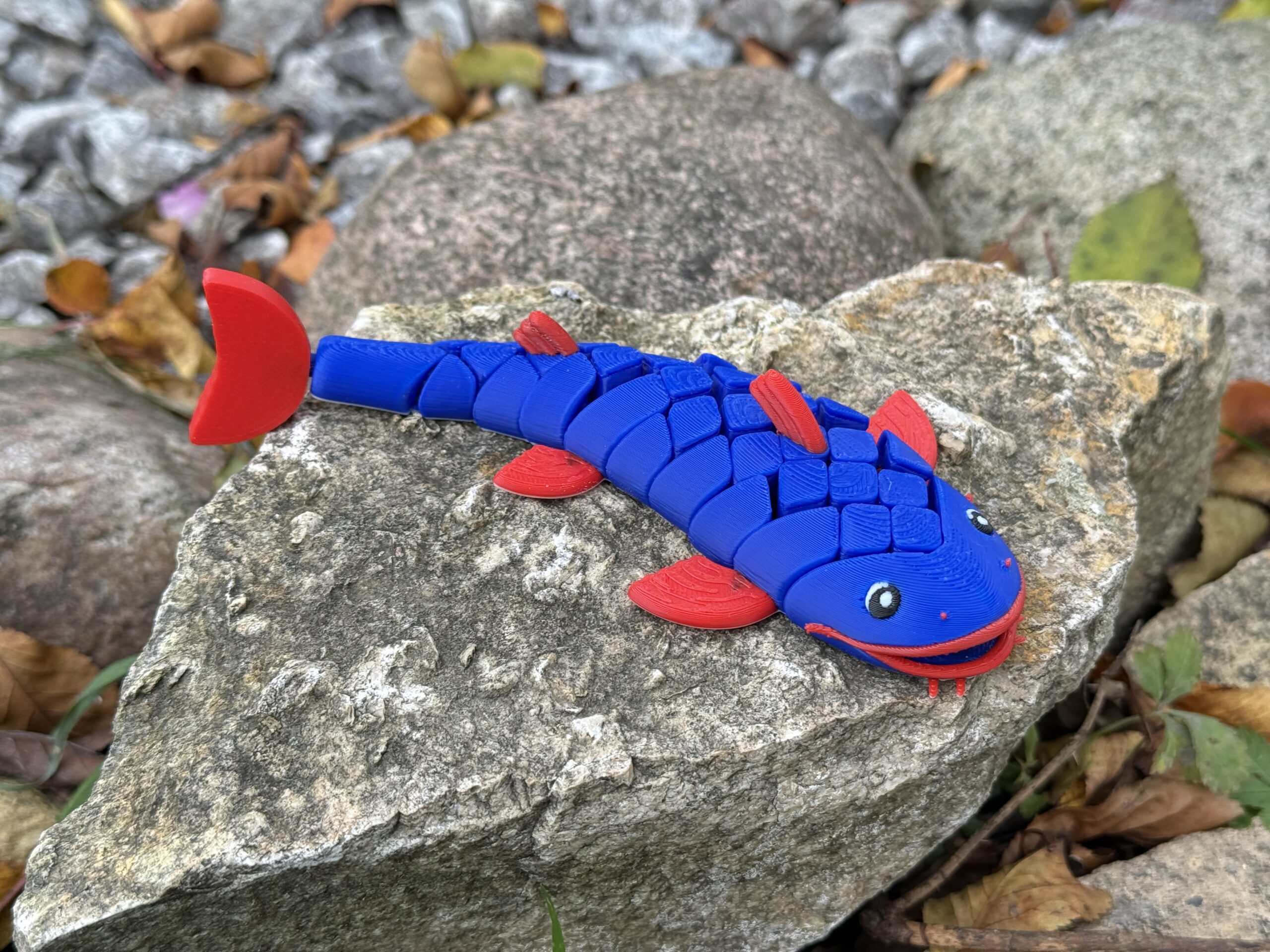 Segmentowy Sum 3D – wesoła rybka, ruchoma zabawka, prezent, ozdoba - obrazek 16