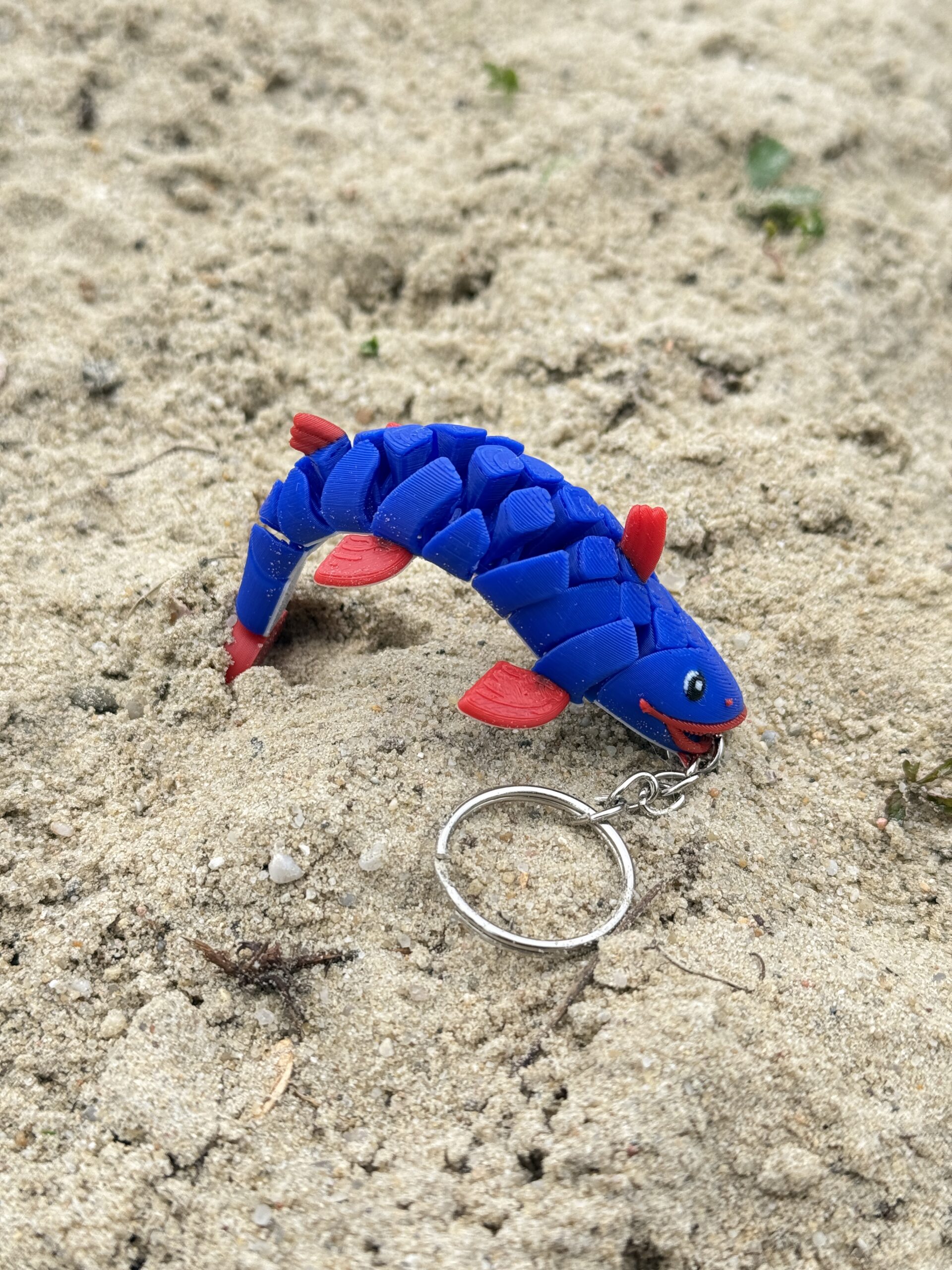 Sum segmentowy 3D – brelok, wesoła rybka, ruchoma mini figurka, zabawka - obrazek 11