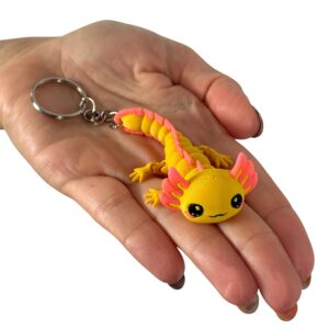 Magiczny Aksolotl 3D – przegubowy brelok i mini figurka, zabawka, gadżet