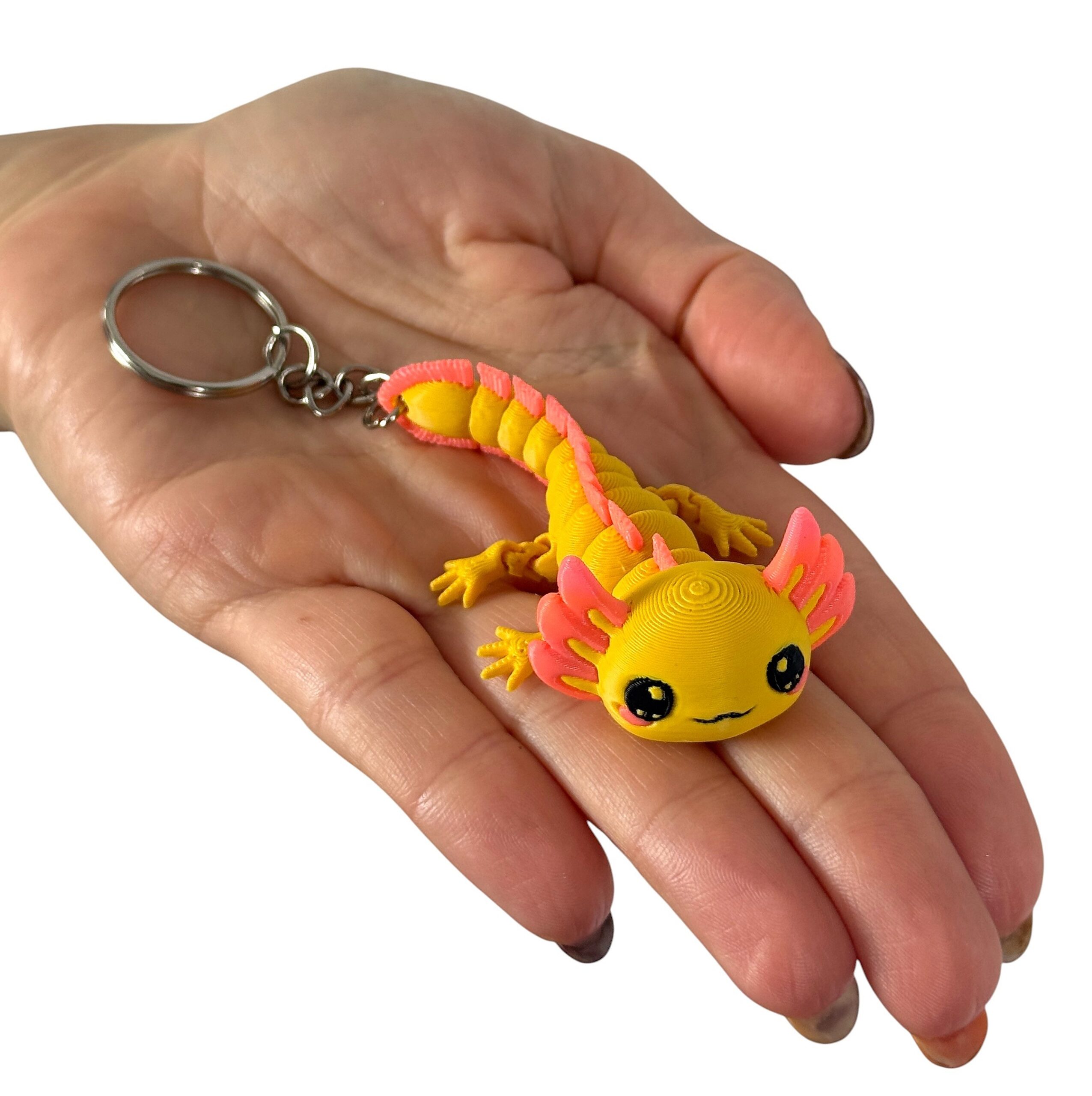 Magiczny Aksolotl 3D – przegubowy brelok i mini figurka, zabawka, gadżet