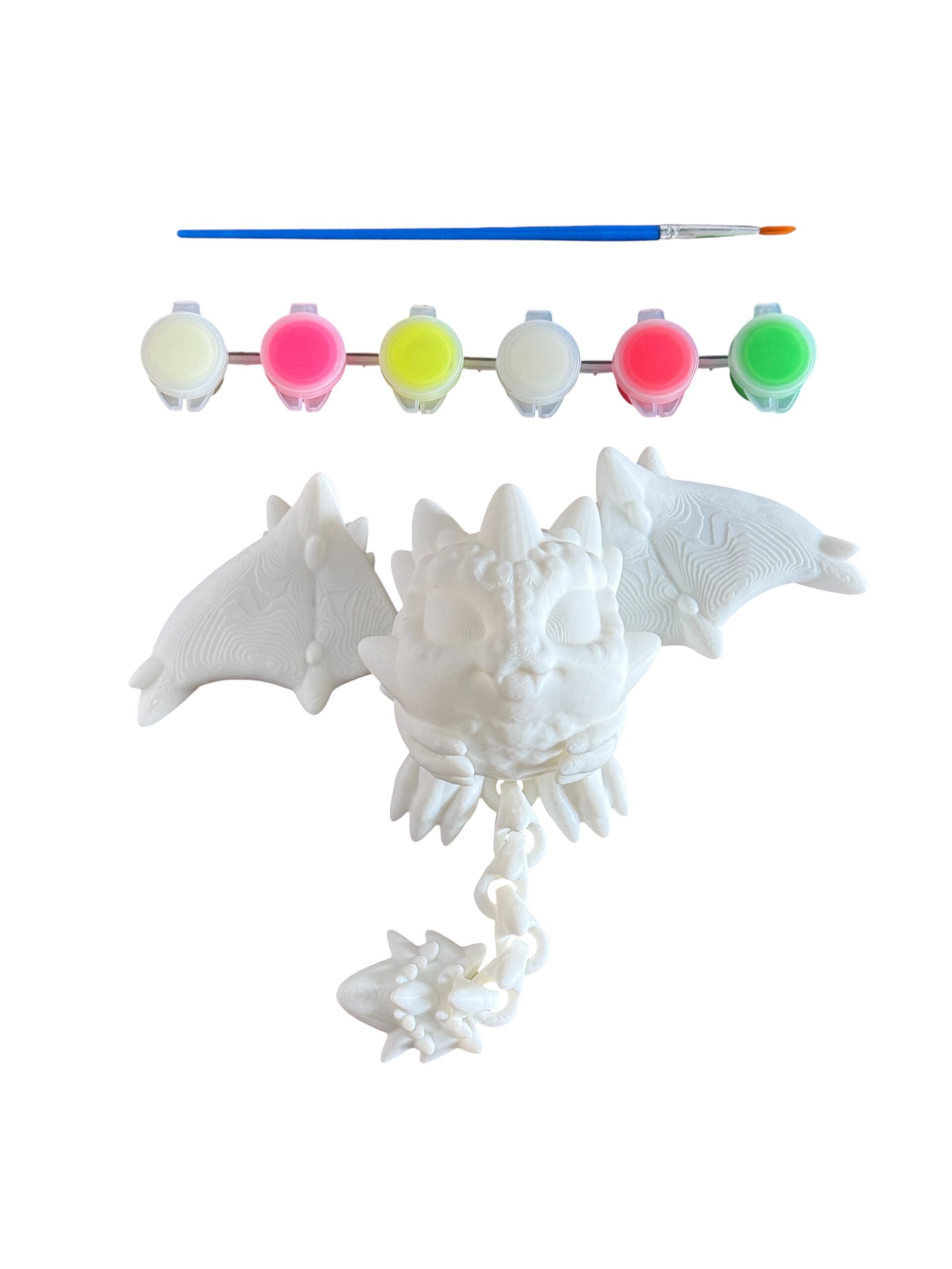 Smoczy Stworek z Magnesami do Samodzielnego Malowania – świeci w ciemności, ma ruchome skrzydła i ogon - obrazek 2