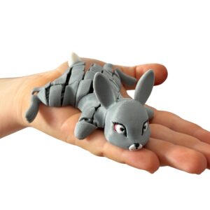 Króliczek, królik Segmentowy 3D – urocza ruchoma figurka, zabawka, prezent