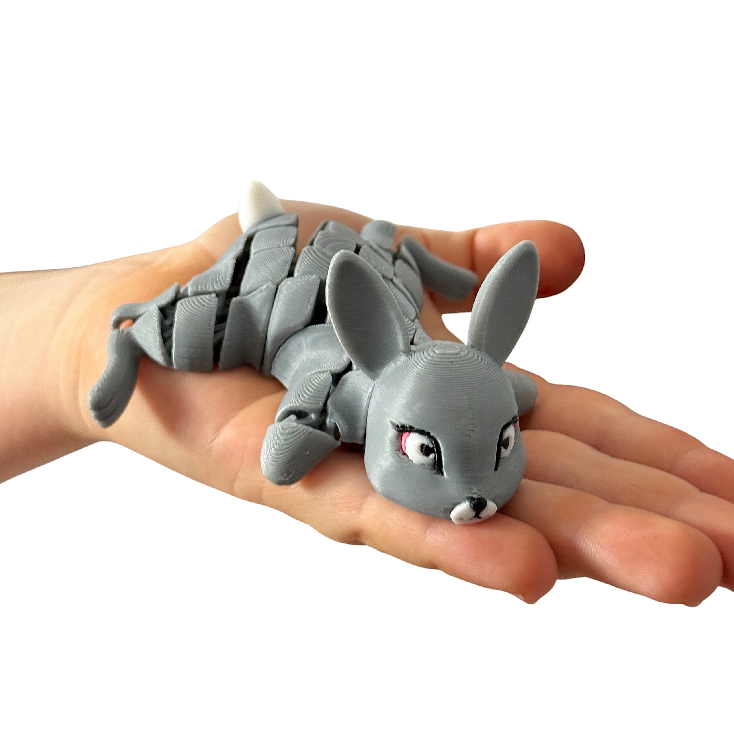 Króliczek, królik Segmentowy 3D – urocza ruchoma figurka, zabawka, prezent