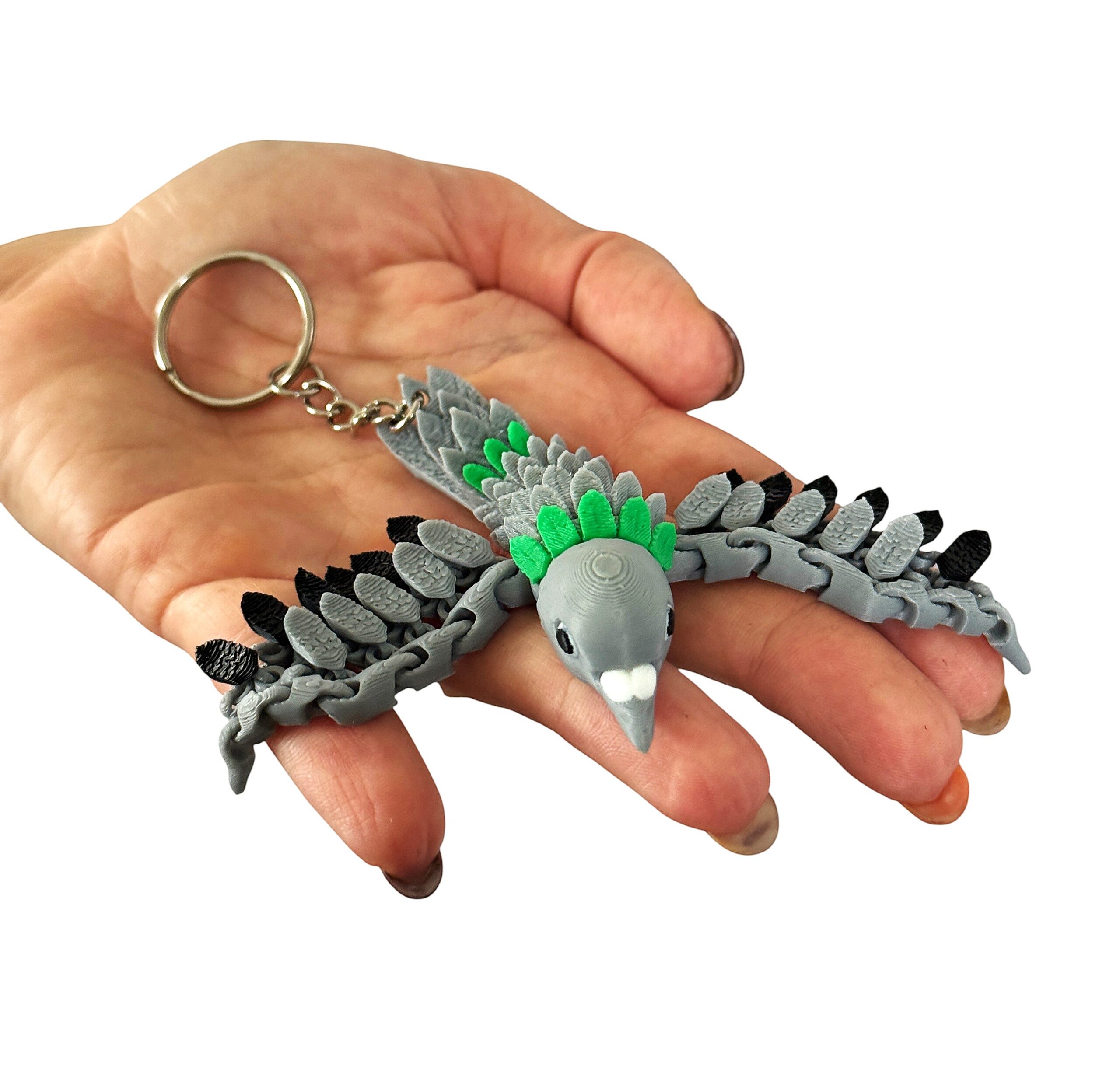 Gołąb Przegubowy 3D – realistyczny brelok i mini figurka, zabawka, gadżet