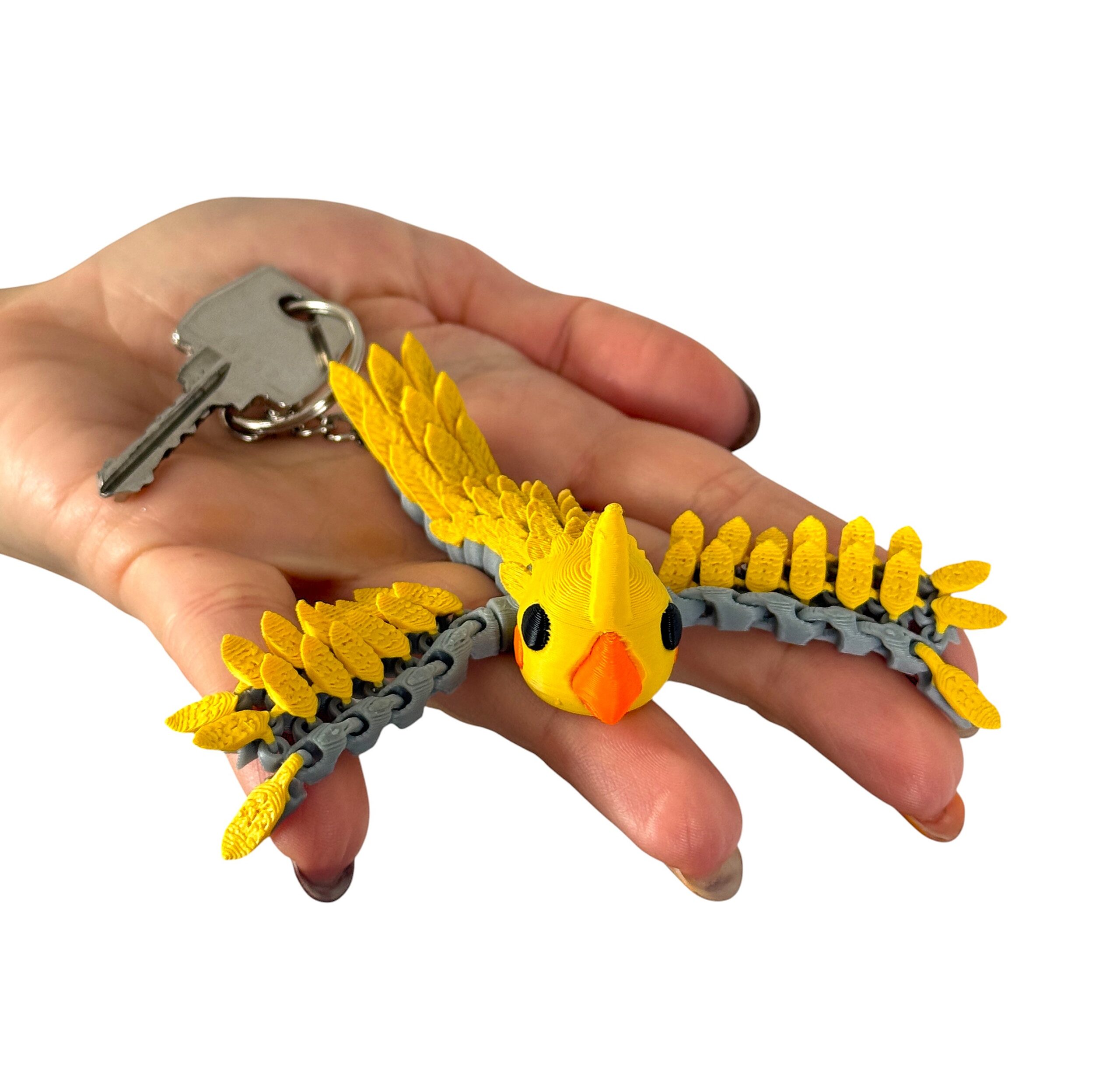 Papuga Nimfa 3D – przegubowy brelok i mini figurka, zabawka, ozdoba