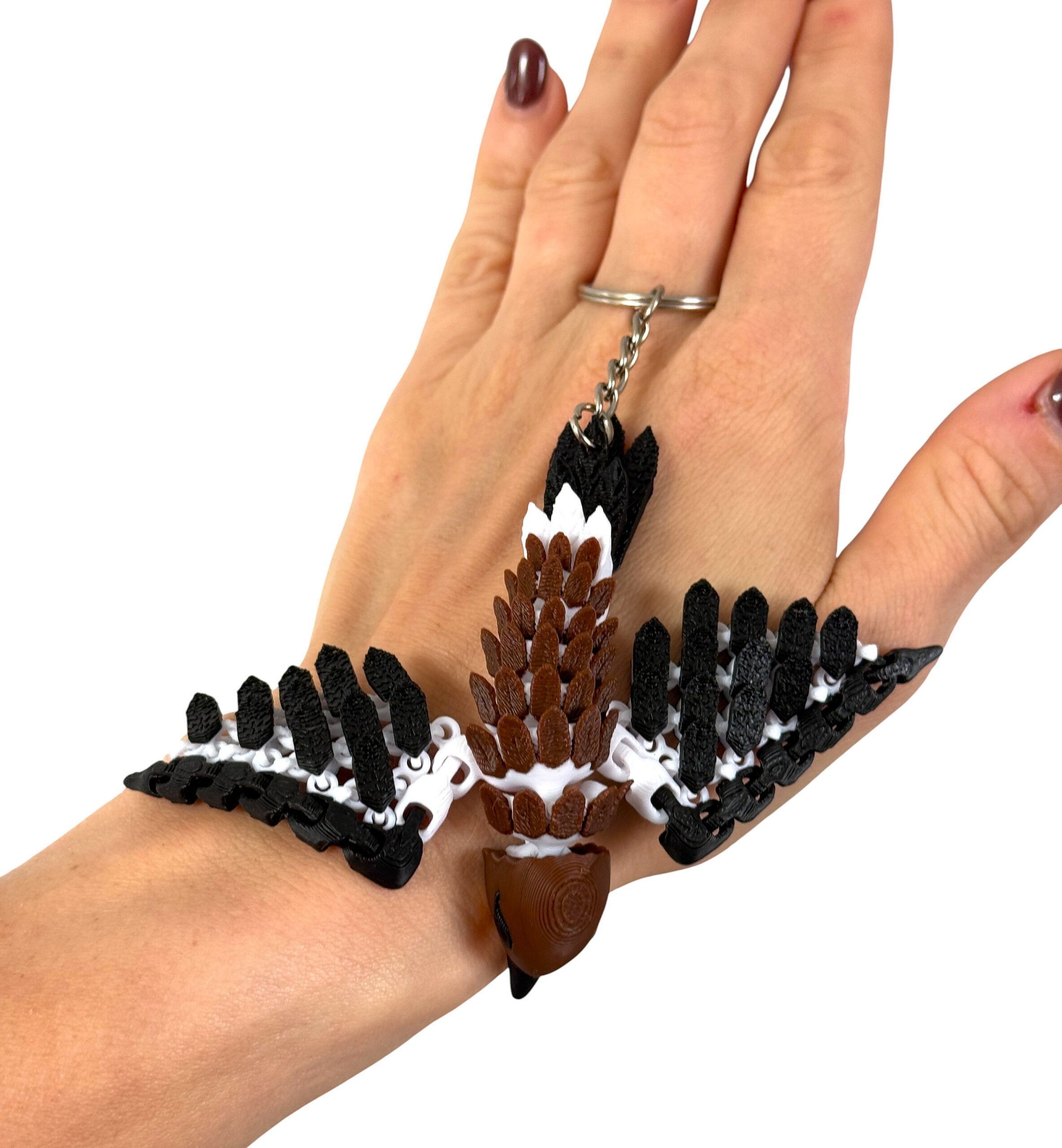 Wróbel Przegubowy 3D – realistyczny brelok i mini figurka, zabawka, ozdoba - obrazek 3