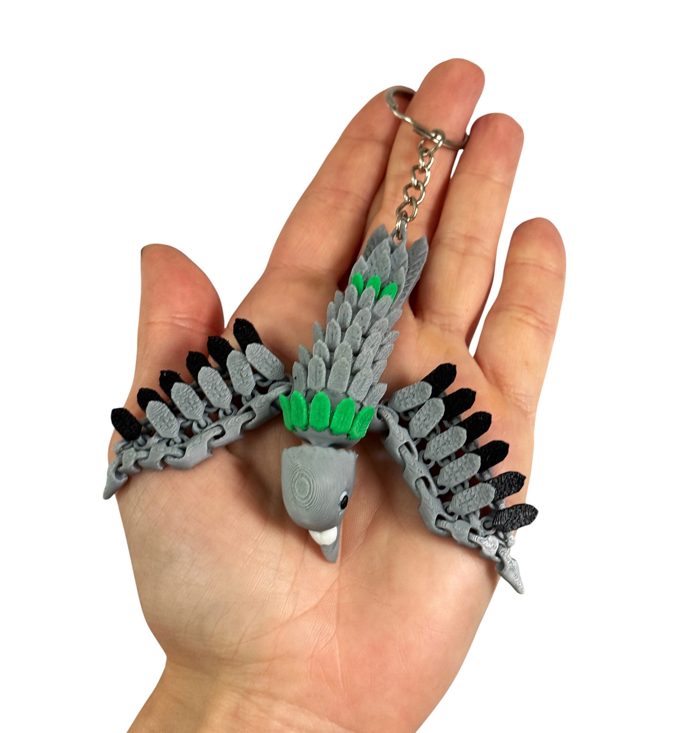 Gołąb Przegubowy 3D – realistyczny brelok i mini figurka, zabawka, gadżet - obrazek 2
