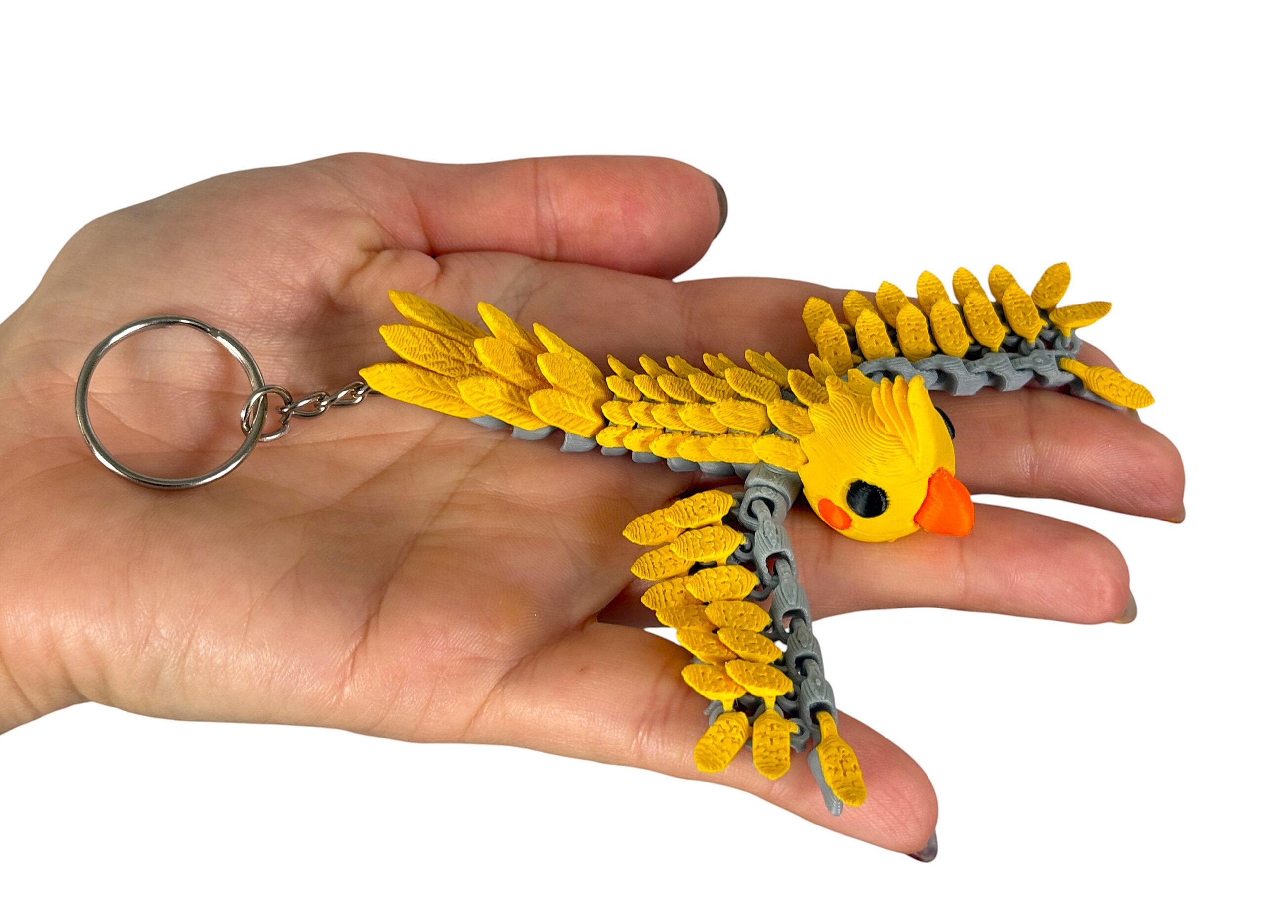 Papuga Nimfa 3D – przegubowy brelok i mini figurka, zabawka, ozdoba - obrazek 2