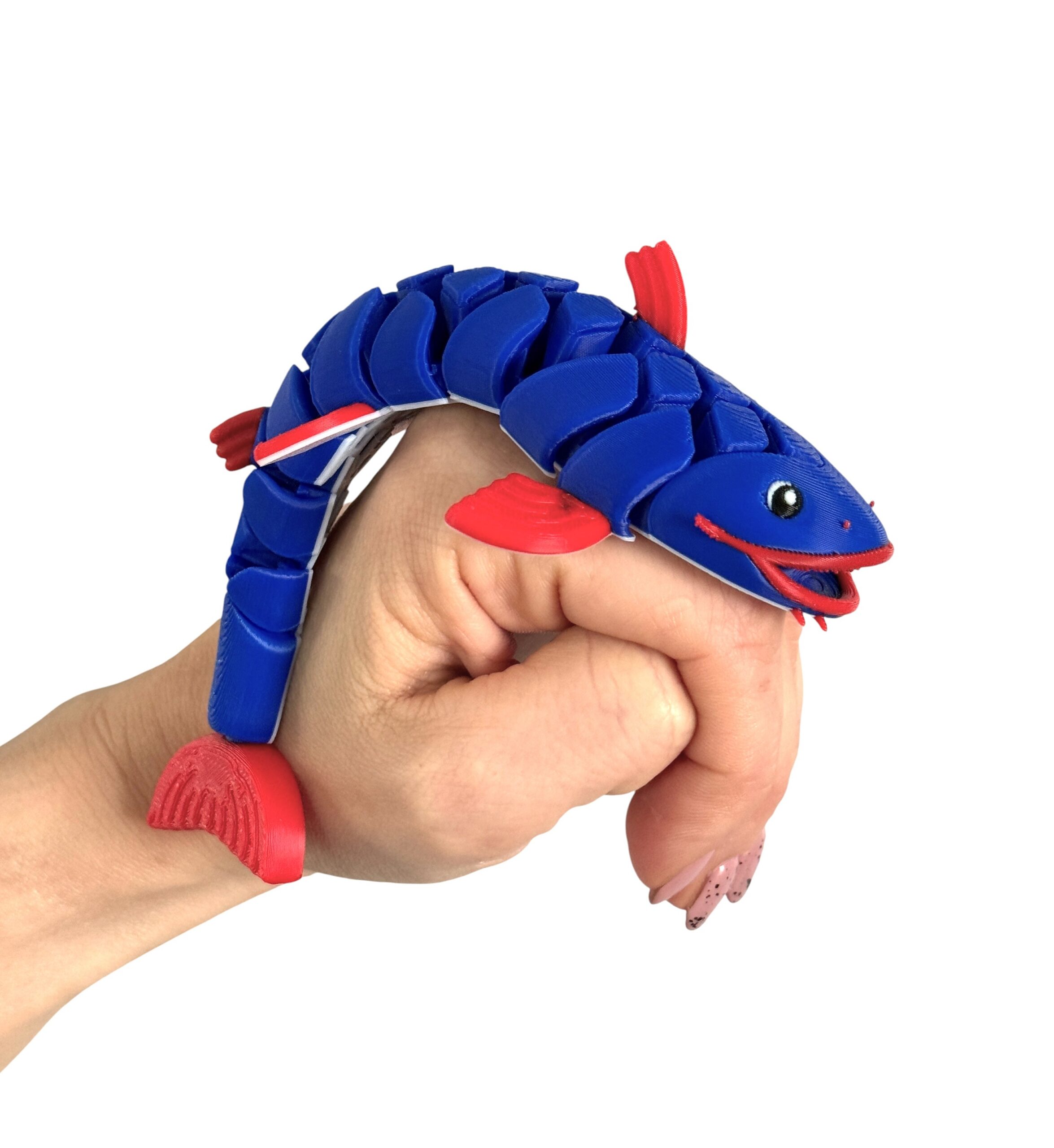 Segmentowy Sum 3D – wesoła rybka, ruchoma zabawka, prezent, ozdoba - obrazek 2