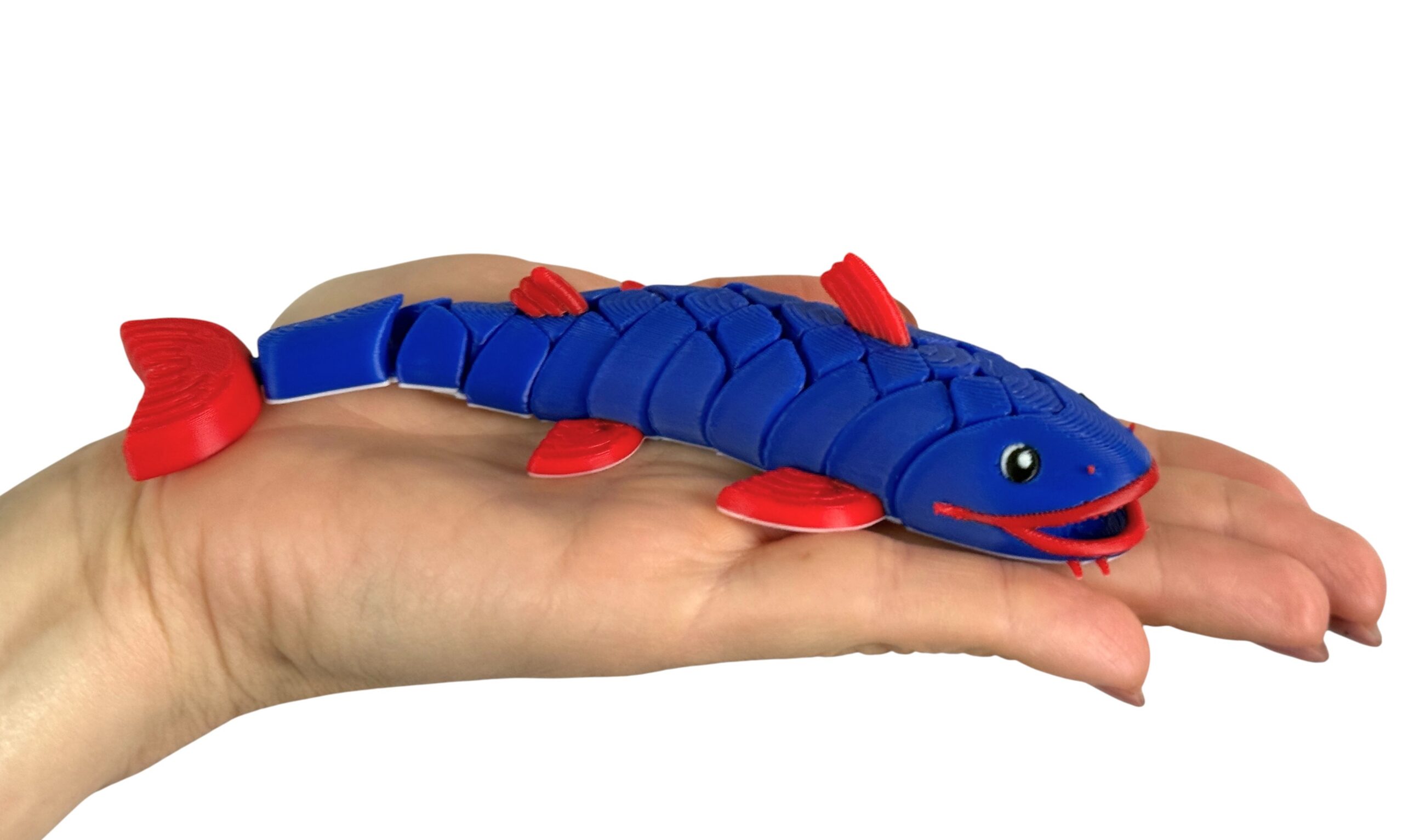 Segmentowy Sum 3D – wesoła rybka, ruchoma zabawka, prezent, ozdoba - obrazek 3