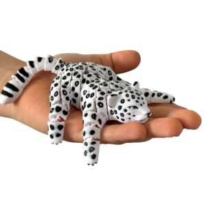 Lampart Śnieżny 3D – Strażnik Mroźnych Szczytów, ruchoma figurka segmentowa, zabawka