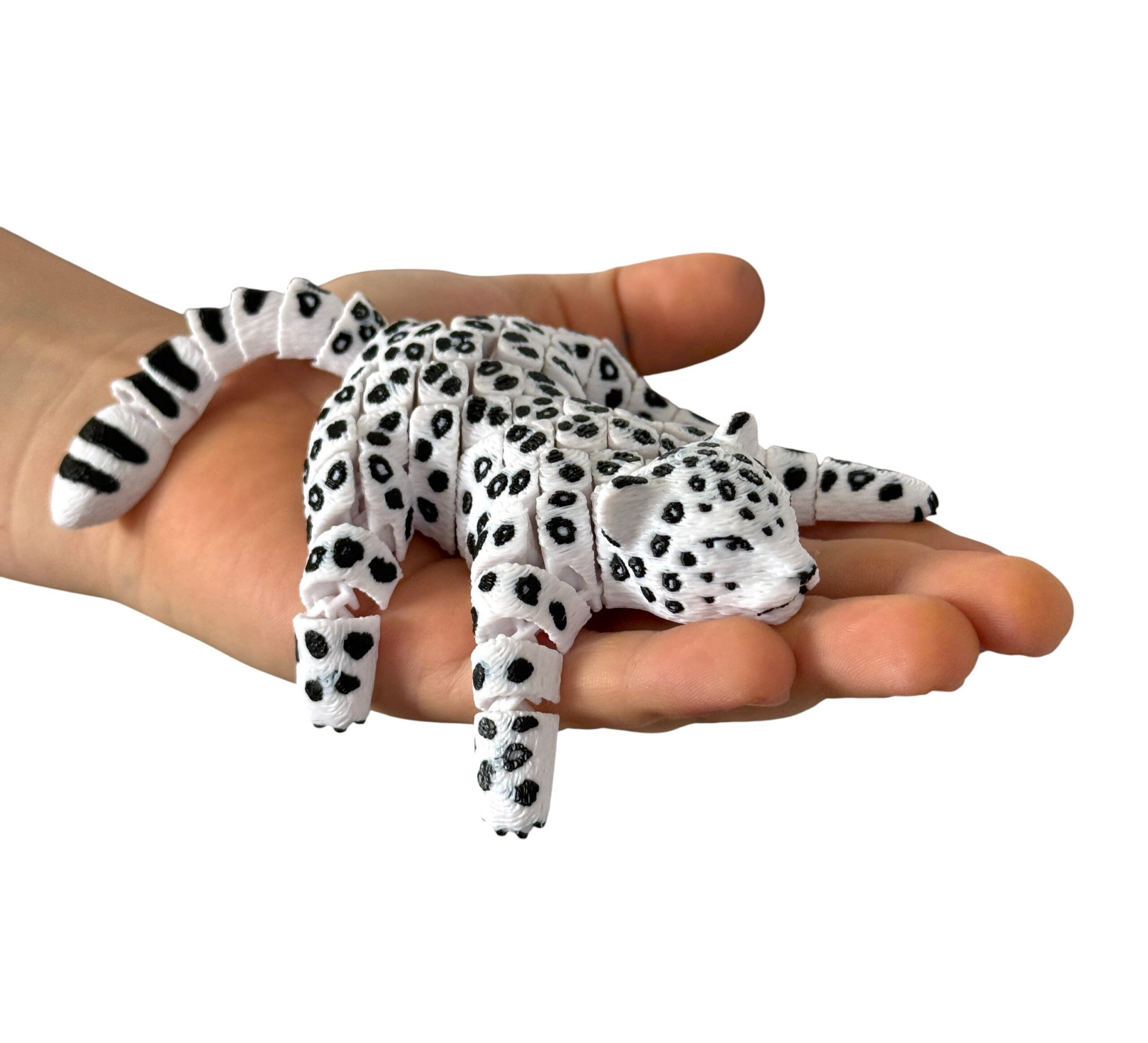 Lampart Śnieżny 3D – Strażnik Mroźnych Szczytów, ruchoma figurka segmentowa, zabawka