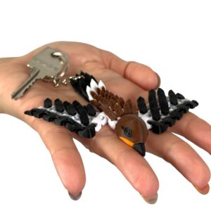 Wróbel Przegubowy 3D – realistyczny brelok i mini figurka, zabawka, ozdoba