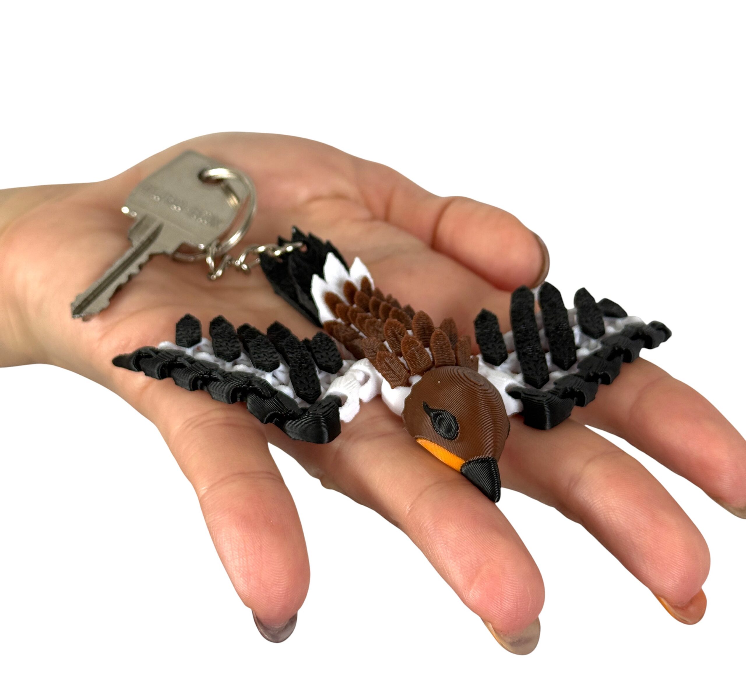 Wróbel Przegubowy 3D – realistyczny brelok i mini figurka, zabawka, ozdoba