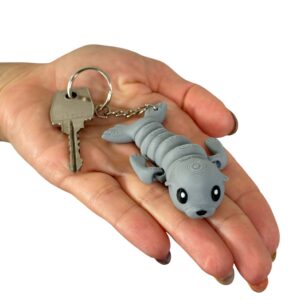 Foka 3D – przegubowy brelok i mini figurka, zabawka, gadżet