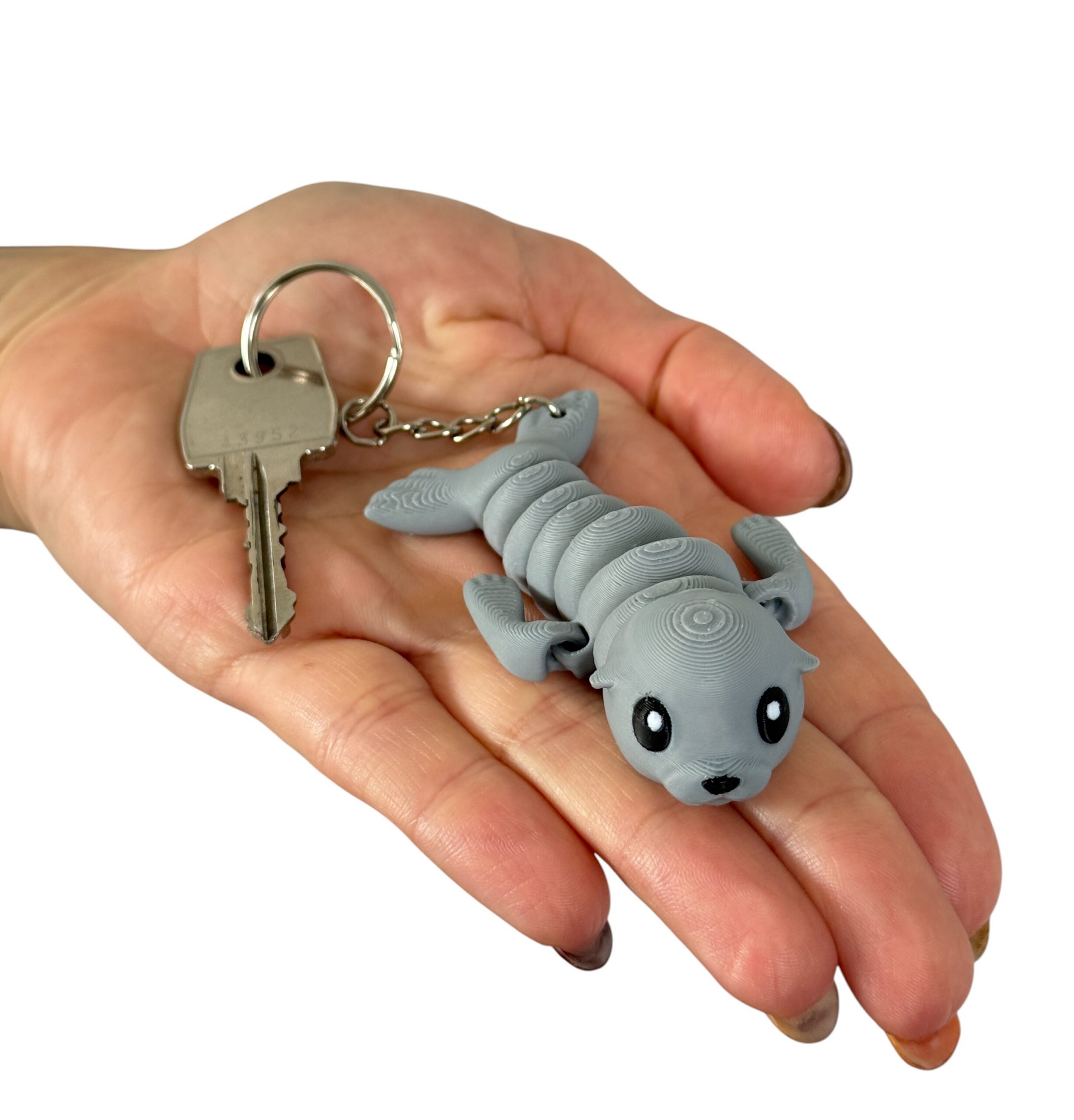 Foka 3D – przegubowy brelok i mini figurka, zabawka, gadżet