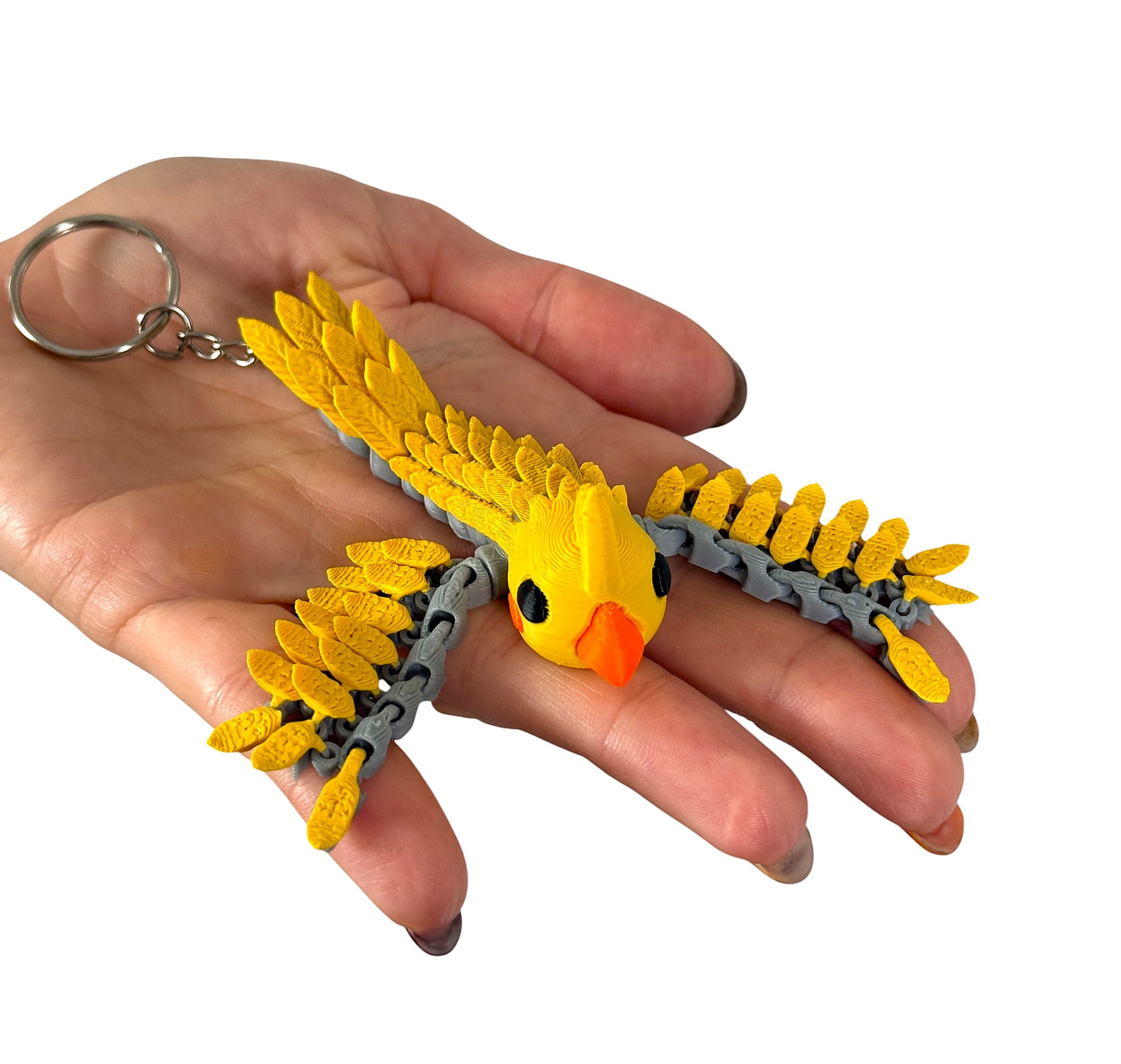 Papuga Nimfa 3D – przegubowy brelok i mini figurka, zabawka, ozdoba - obrazek 16