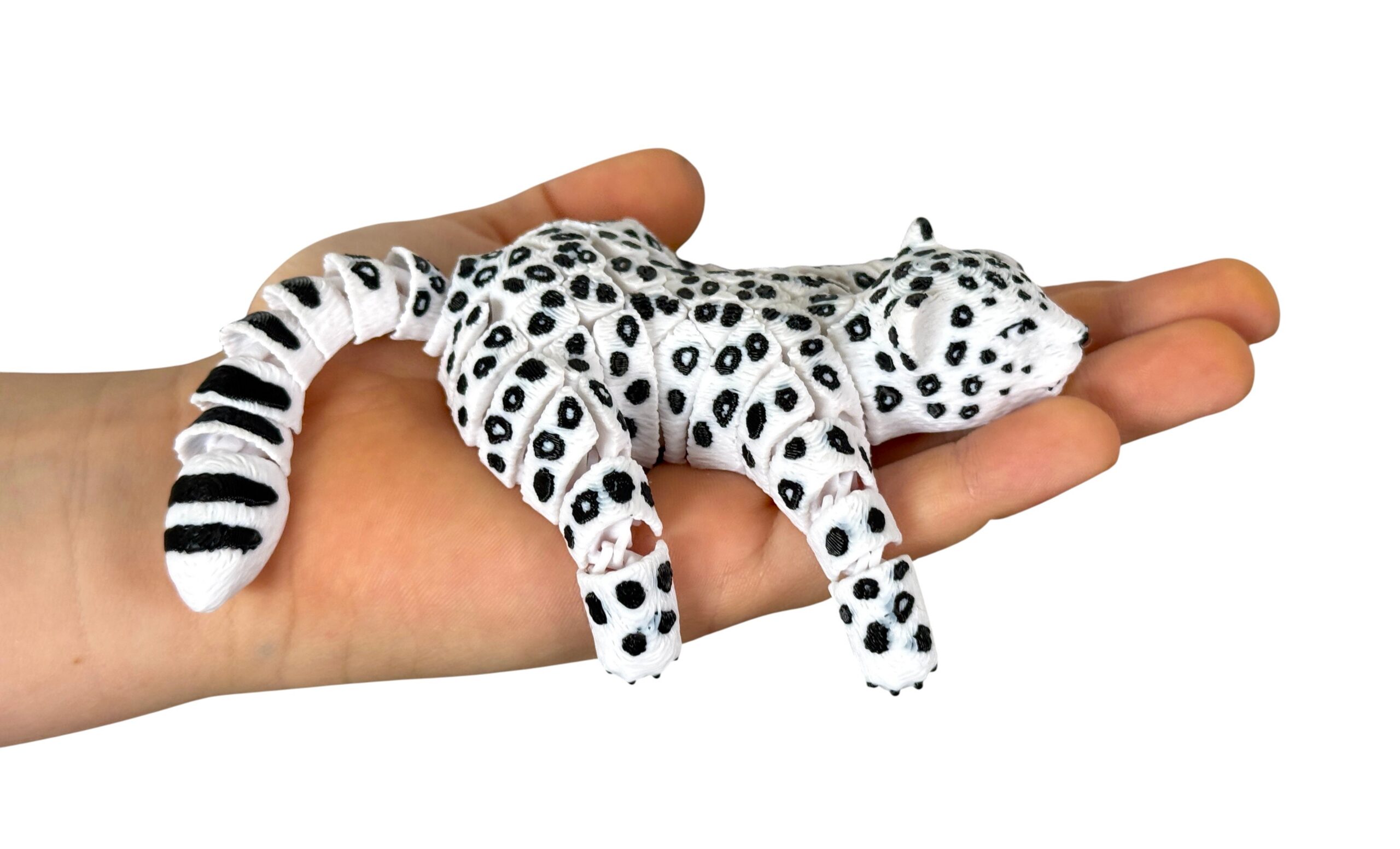 Lampart Śnieżny 3D – Strażnik Mroźnych Szczytów, ruchoma figurka segmentowa, zabawka - obrazek 14