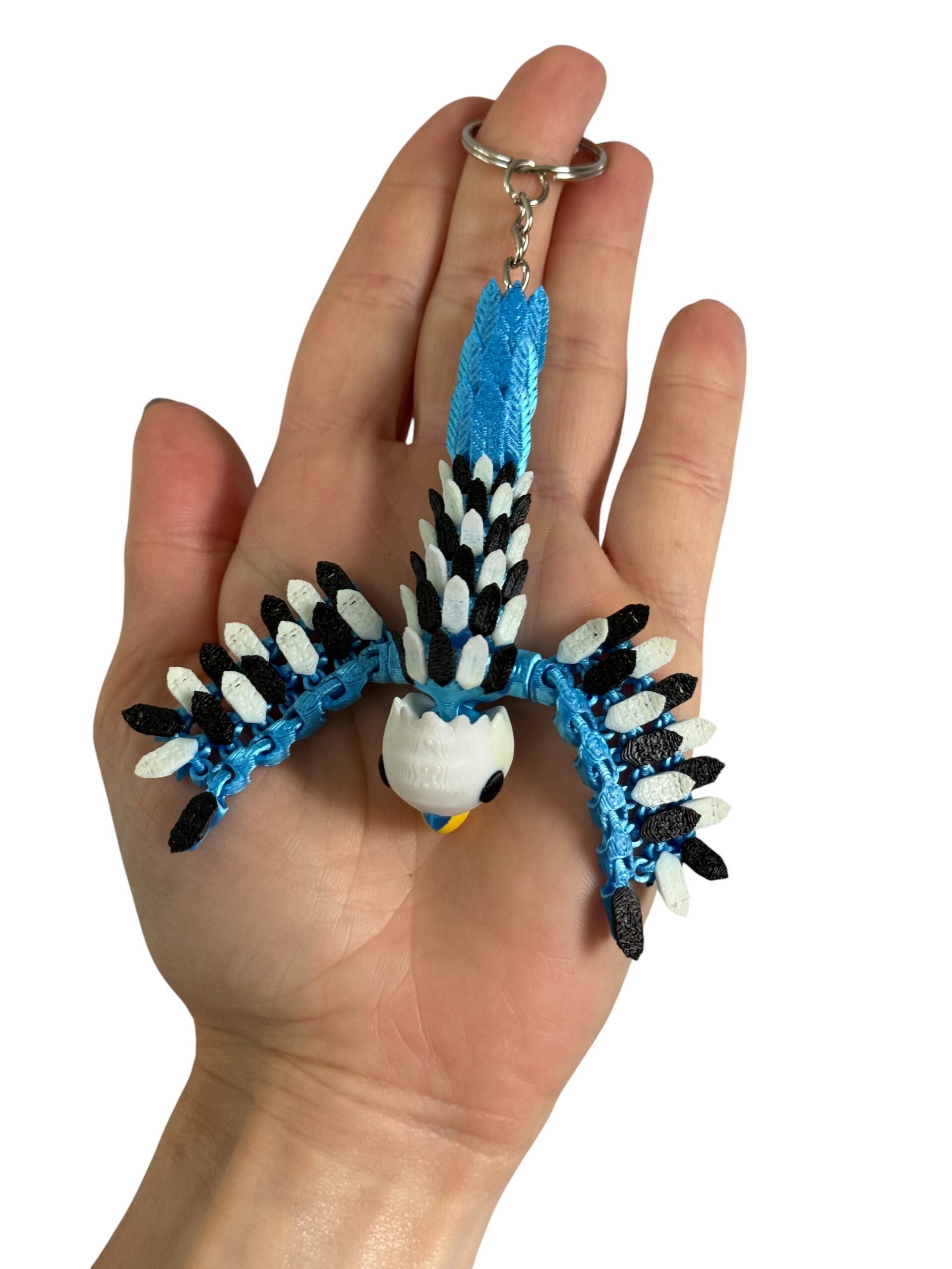 Papużka, Papuga Falista 3D – przegubowy brelok i mini figurka, zabawka, ozdoba - obrazek 15