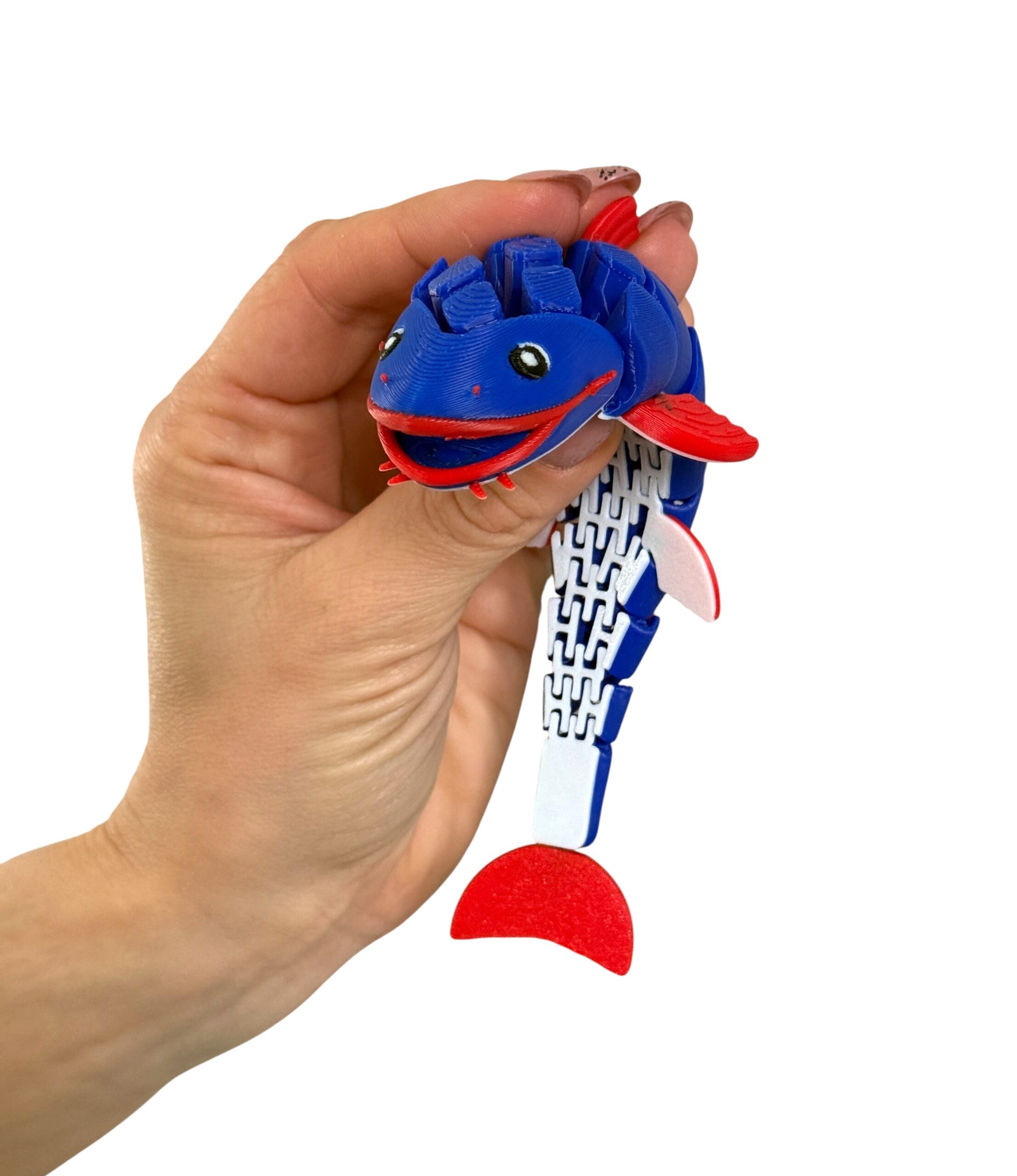 Segmentowy Sum 3D – wesoła rybka, ruchoma zabawka, prezent, ozdoba - obrazek 4