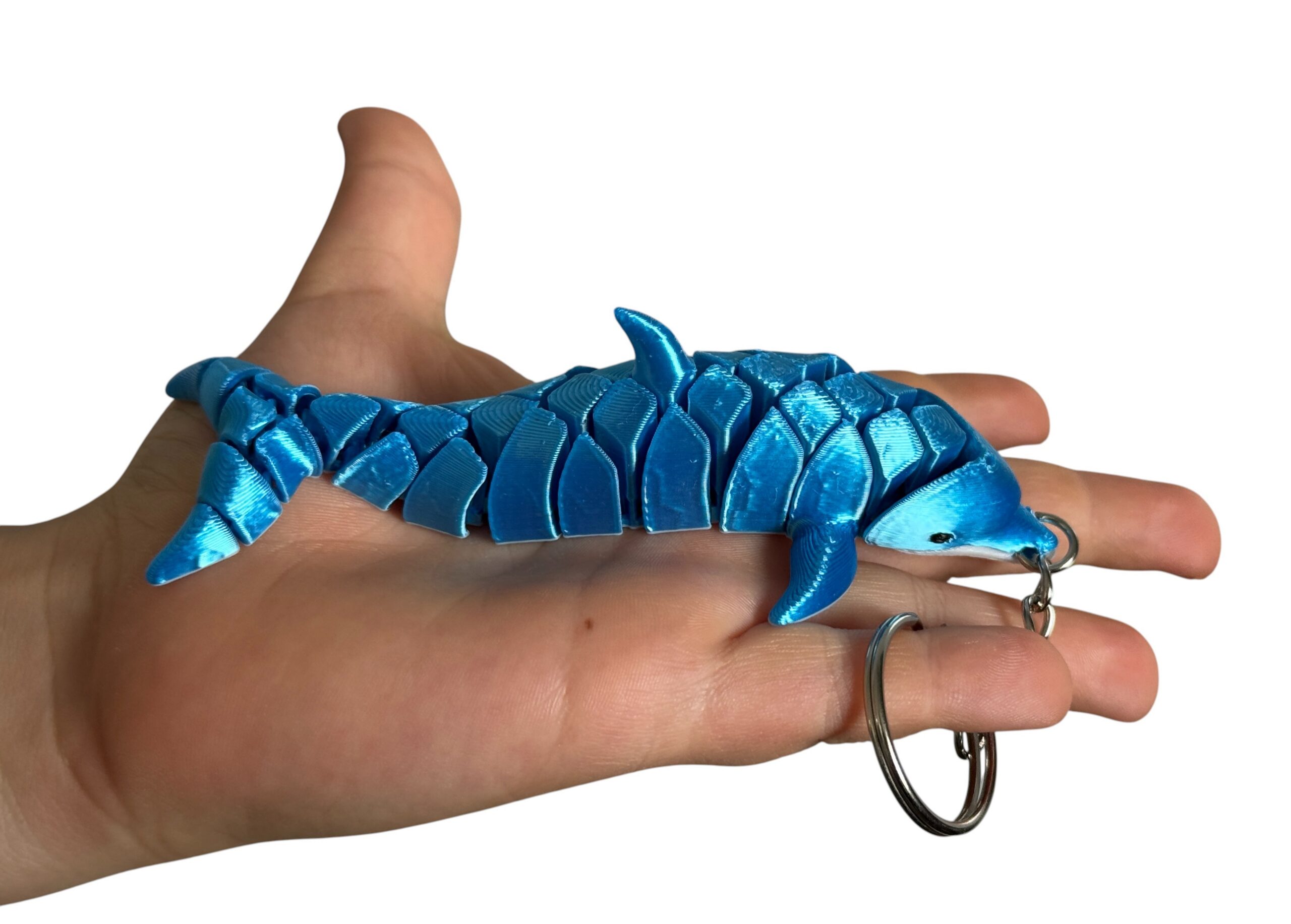 Delfin segmentowy 3D– elastyczny brelok z morską duszą! Mini figurka, prezent