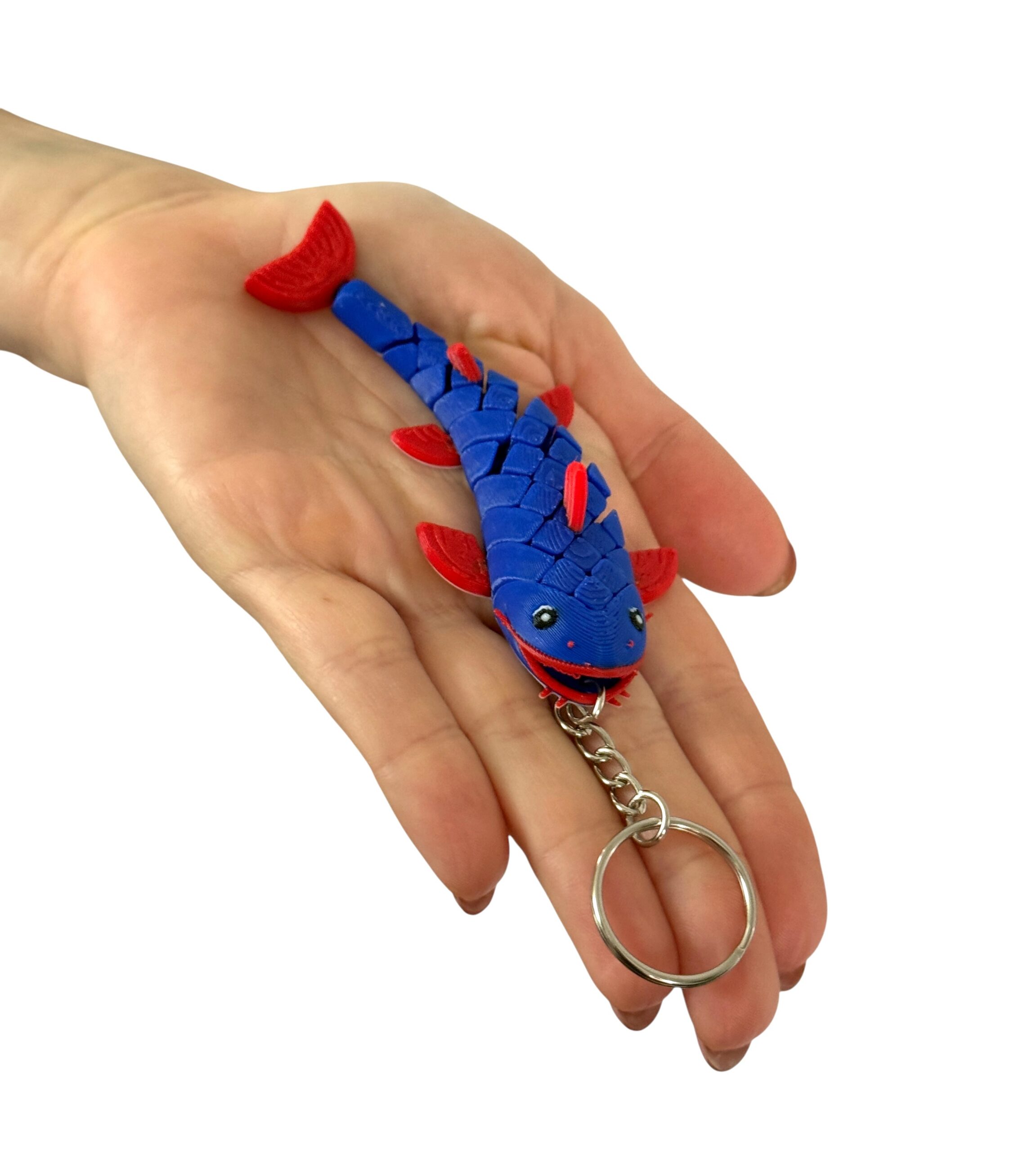 Sum segmentowy 3D – brelok, wesoła rybka, ruchoma mini figurka, zabawka - obrazek 3
