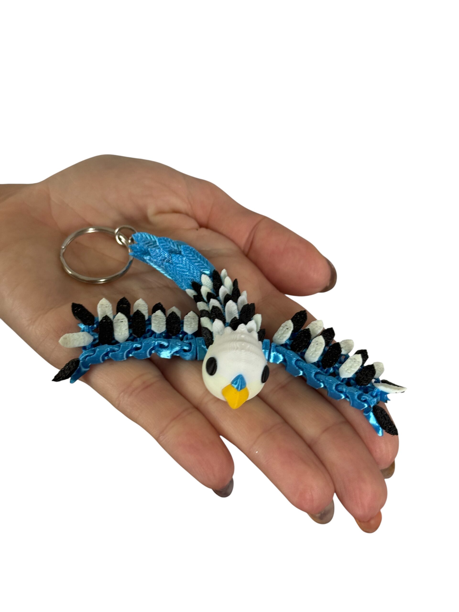 Papużka, Papuga Falista 3D – przegubowy brelok i mini figurka, zabawka, ozdoba - obrazek 16