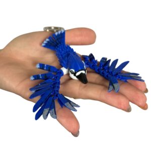 Sójka Niebieska 3D – przegubowa figurka i brelok pełen koloru, zabawka, ozdoba