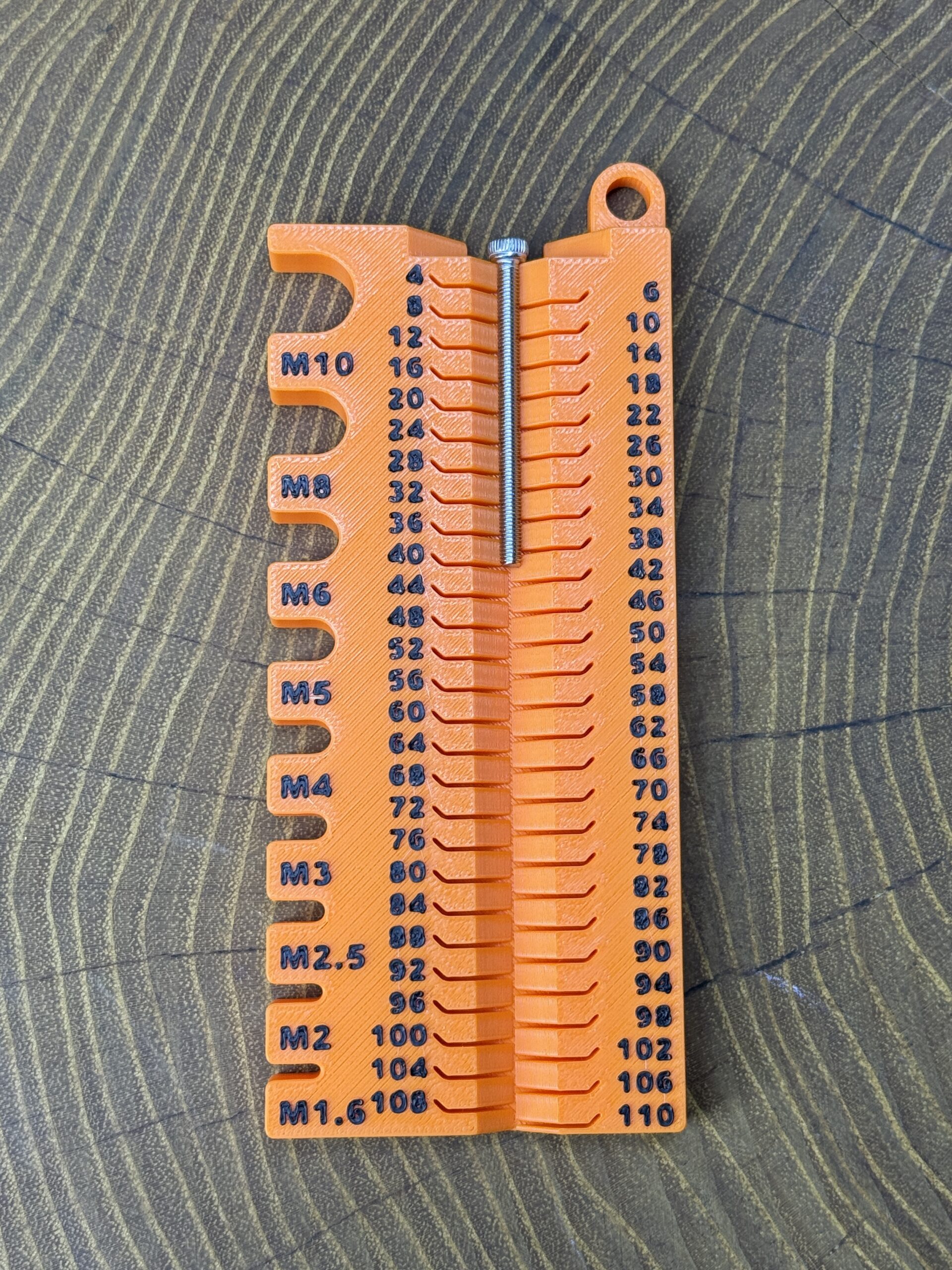 Wzornik, szablon-miarka średnic gwintów i długości śrub kieszonkowy rozmiar - obrazek 5
