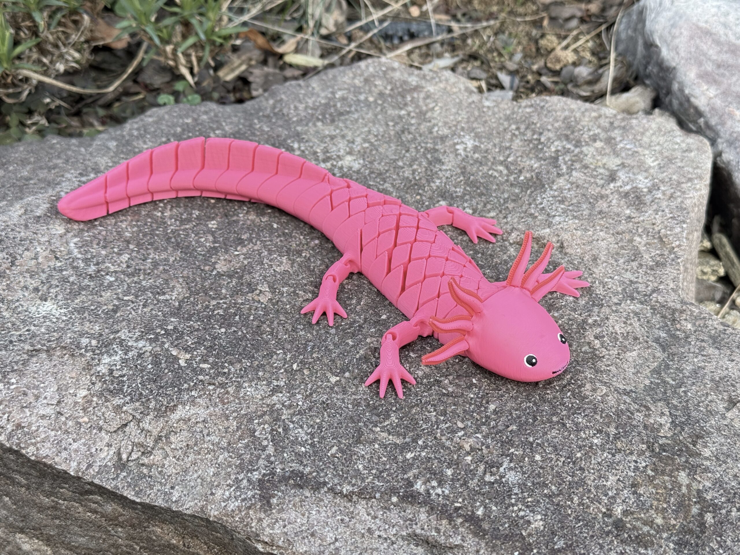 Aksolotl XL segmentowy 3D– Bajeczna, Giętka, Ruchoma Figurka, zabawka, prezent - obrazek 8