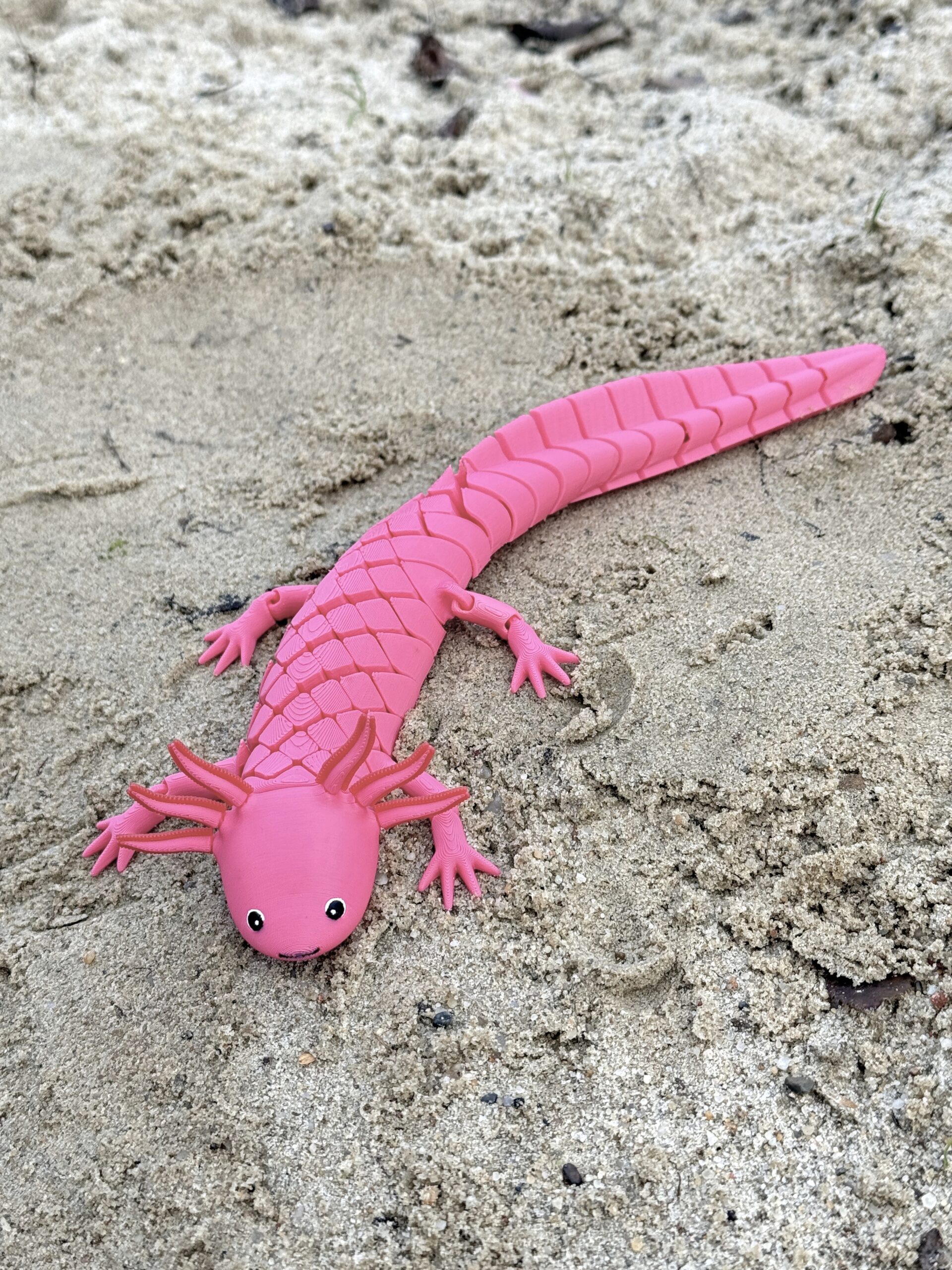 Aksolotl XL segmentowy 3D– Bajeczna, Giętka, Ruchoma Figurka, zabawka, prezent - obrazek 15