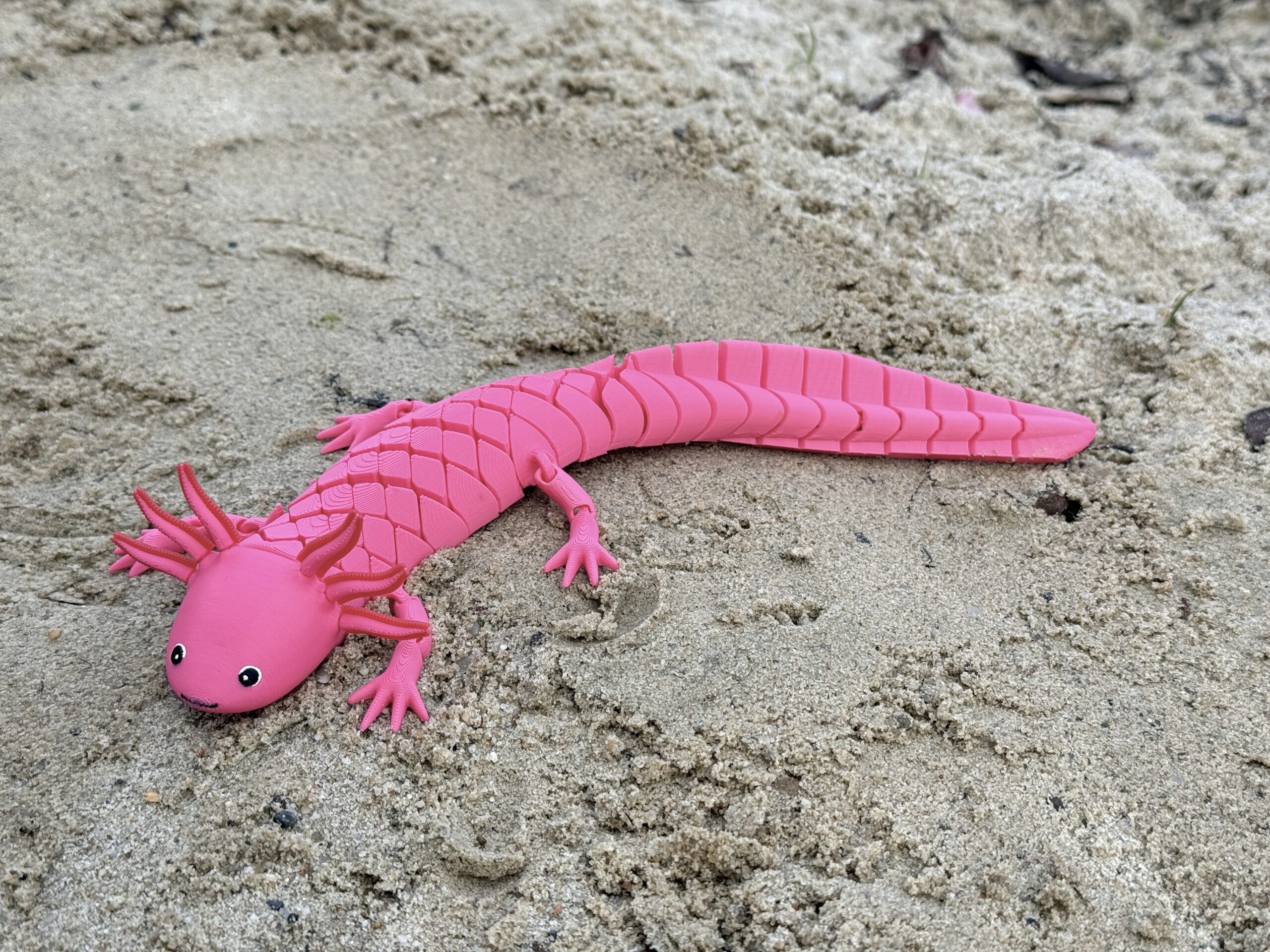 Aksolotl XL segmentowy 3D– Bajeczna, Giętka, Ruchoma Figurka, zabawka, prezent - obrazek 16