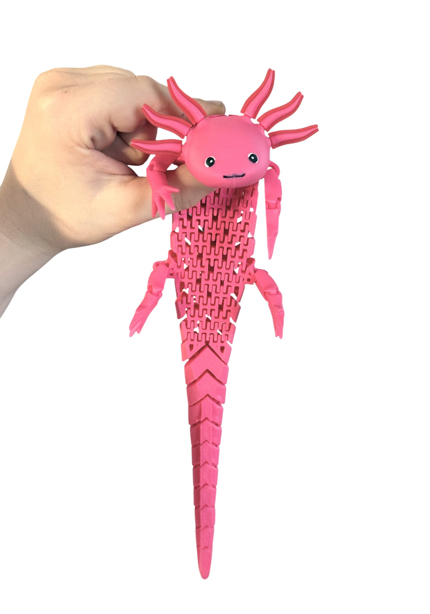 Aksolotl XL segmentowy 3D– Bajeczna, Giętka, Ruchoma Figurka, zabawka, prezent - obrazek 3