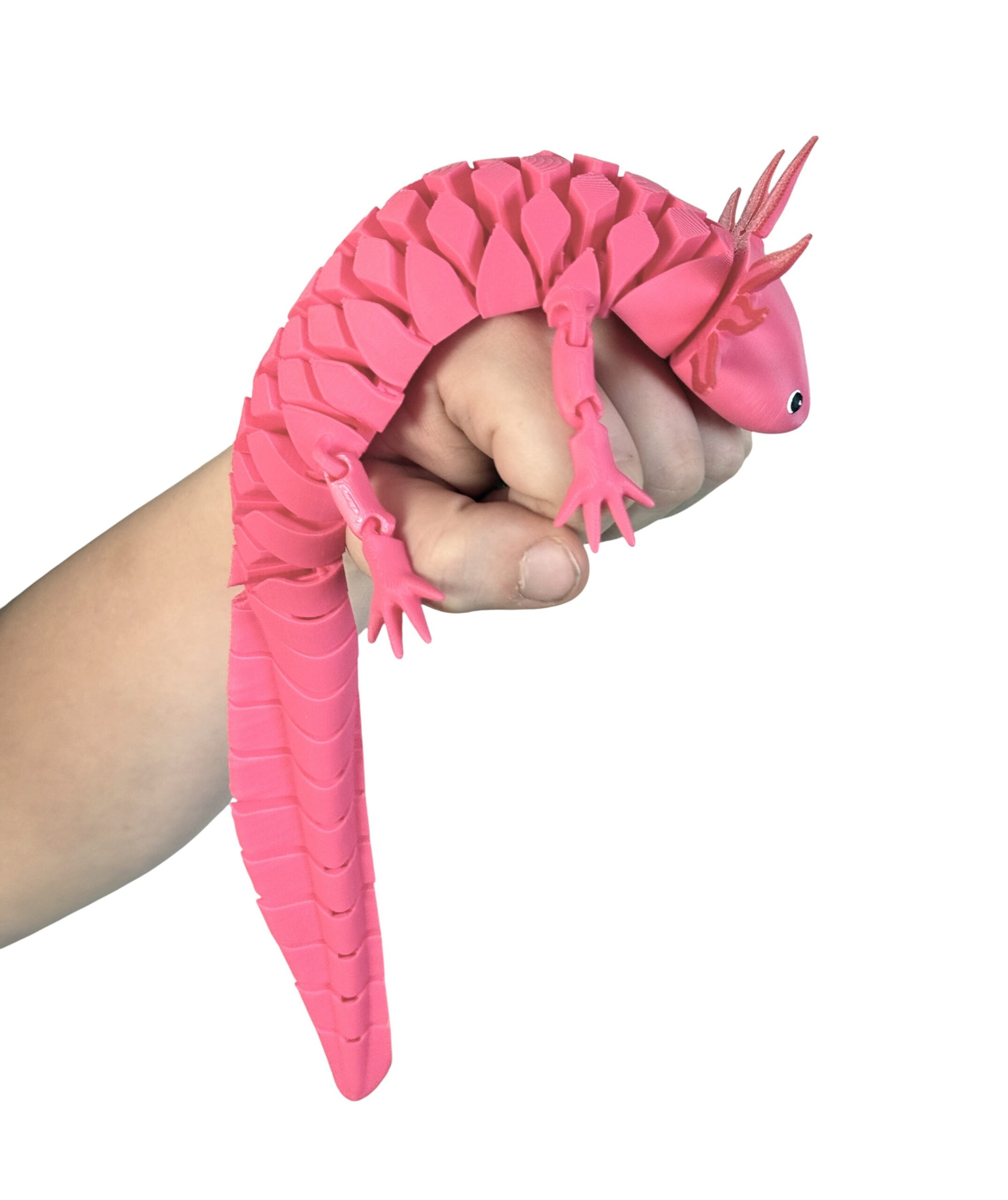 Aksolotl XL segmentowy 3D– Bajeczna, Giętka, Ruchoma Figurka, zabawka, prezent - obrazek 4