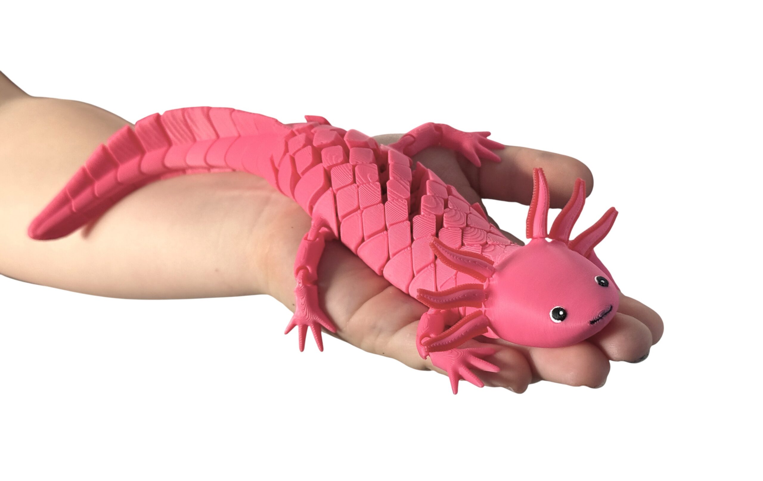 Aksolotl XL segmentowy 3D– Bajeczna, Giętka, Ruchoma Figurka, zabawka, prezent
