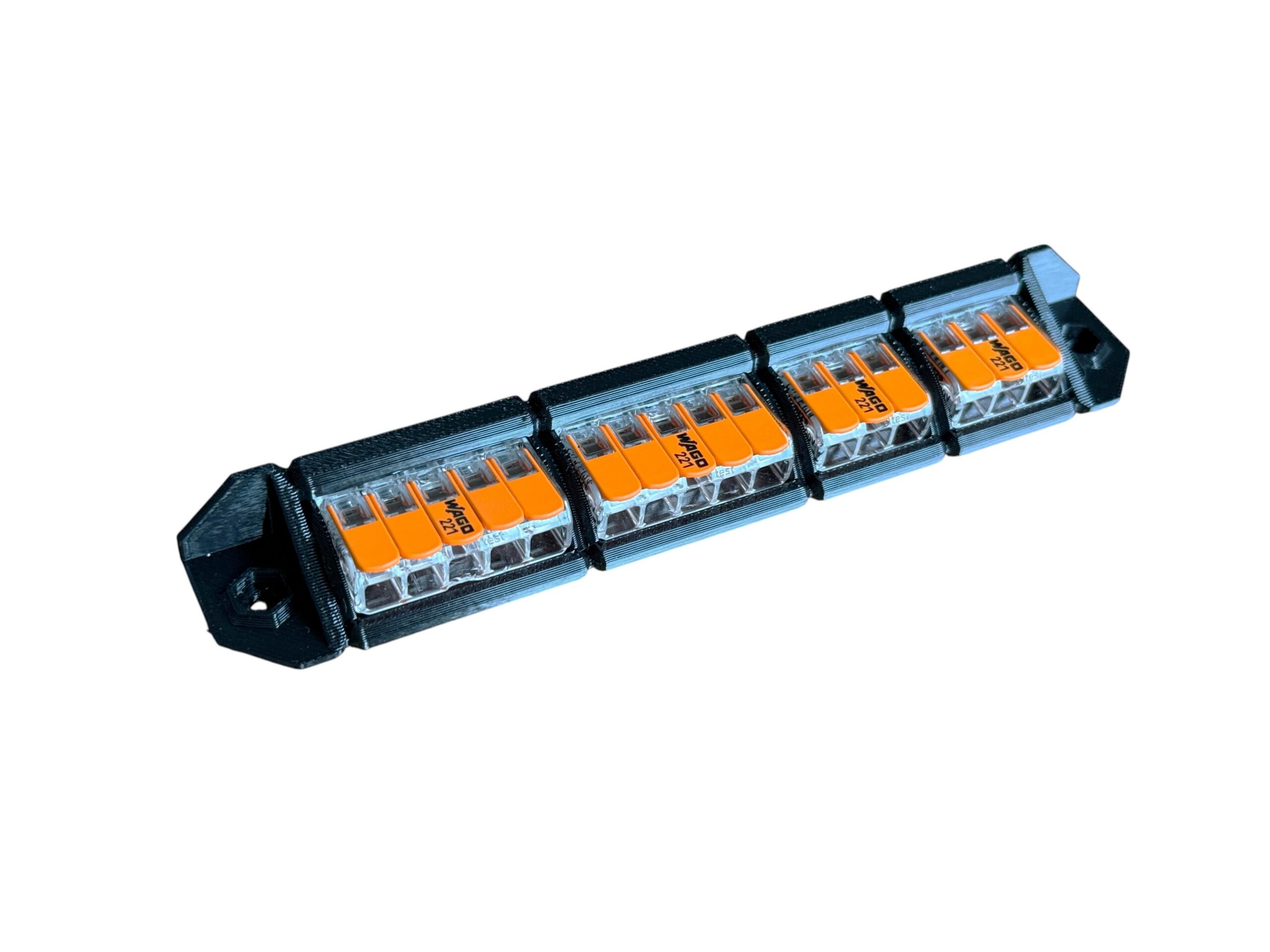 Szyna montażowa, uchwyt na złączki, kostki WAGO 221-415x2 // 221-413x2, solidny i mocny